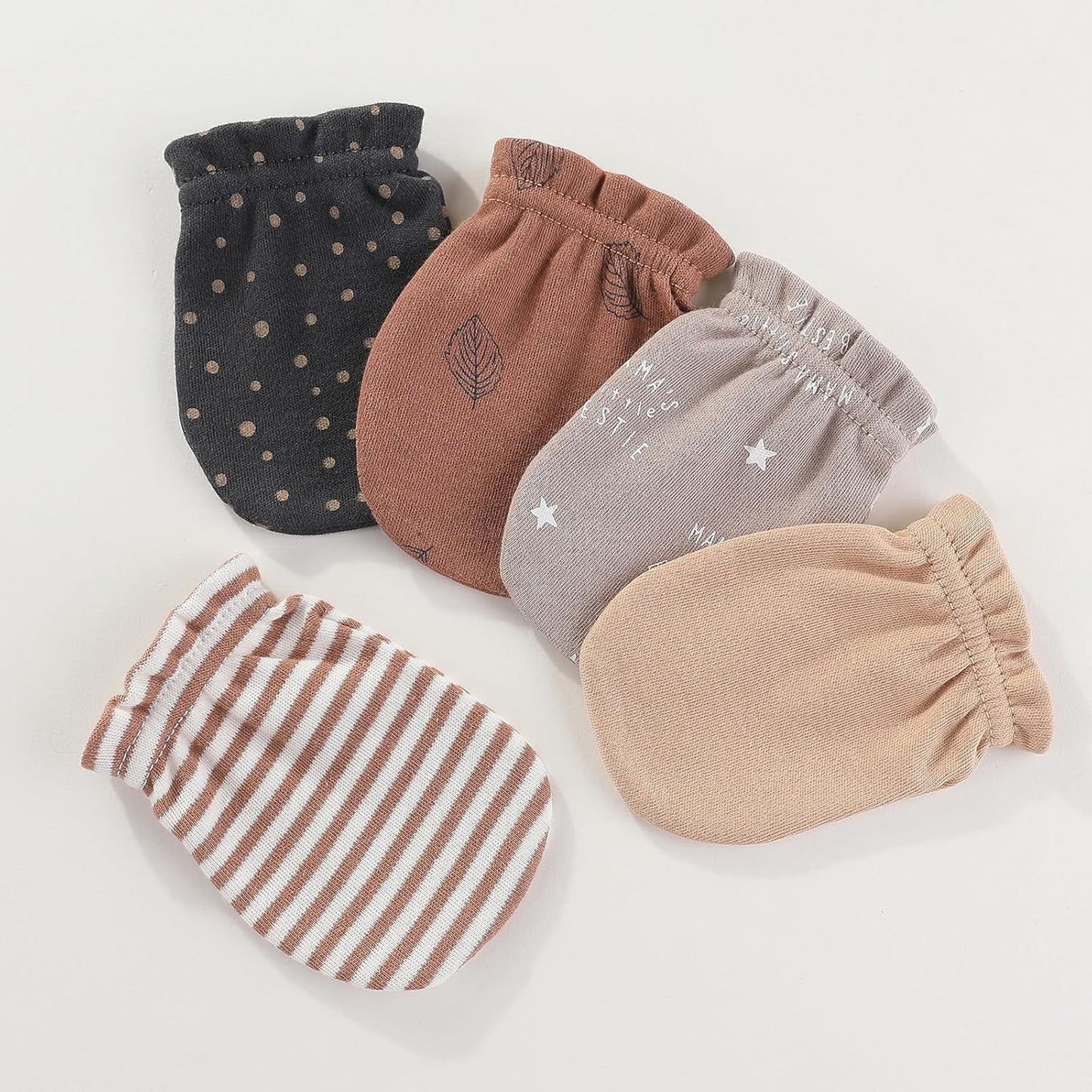 Baby Hat and Mittens Set Newborn Baby Hats Caps for Baby Boys Girls 0-6 Months 100% Cotton