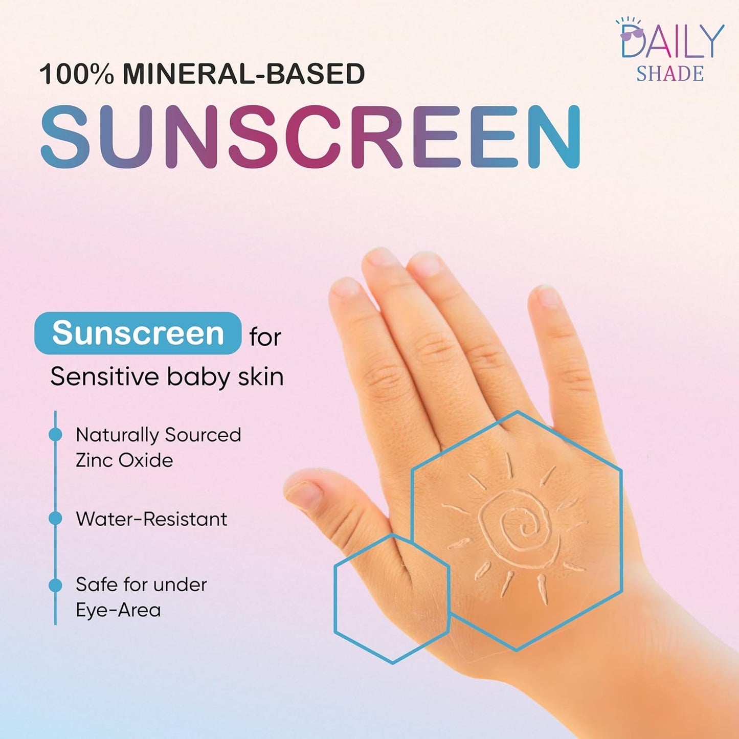 Babe Shade Kids Tinted Mineral Sunscreen for Face with SPF 30 - Non-Nano Zinc, Reef Safe, Travel Size Water Resistant & Hypoallergenic Skin Care Formula for All Types of Skin Tone - Pack 3