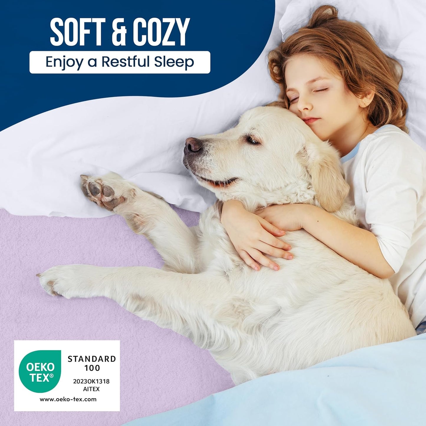 Utopia Bedding Waterproof Mattress Protector Queen Size, Premium Terry Mattress Cover 200 GSM, Breathable, Fitted Style with Stretchable Pockets (Lavender)
