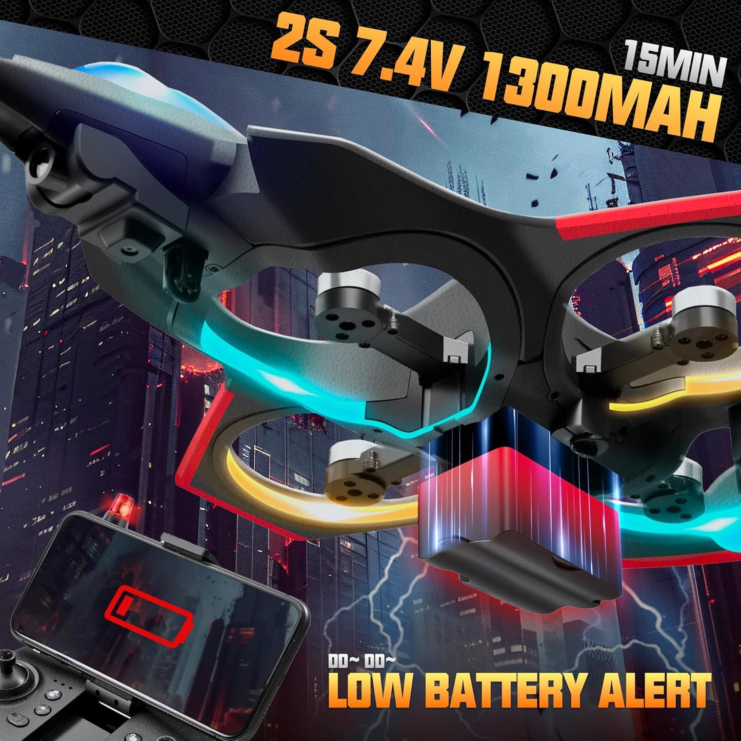 BEZGAR Brushless RC Plane with Camera | 2.4GHZ Remote Control Airplane, 6-axis Gyro Drones for Kids, RC Helicopter, 360°Flip Jet Fighter for Beginners with LED Navigation Lights