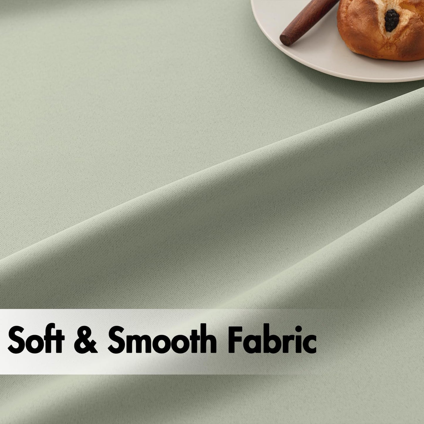 ANRODUO Back Tab Blackout Curtains for Bedroom Living Room, Rod Pocket Pinch Pleated Thermal Insulated Room Darkening Curtains 36 Inches Long 2 Panels, Sage Green, 42 x 36 Inch