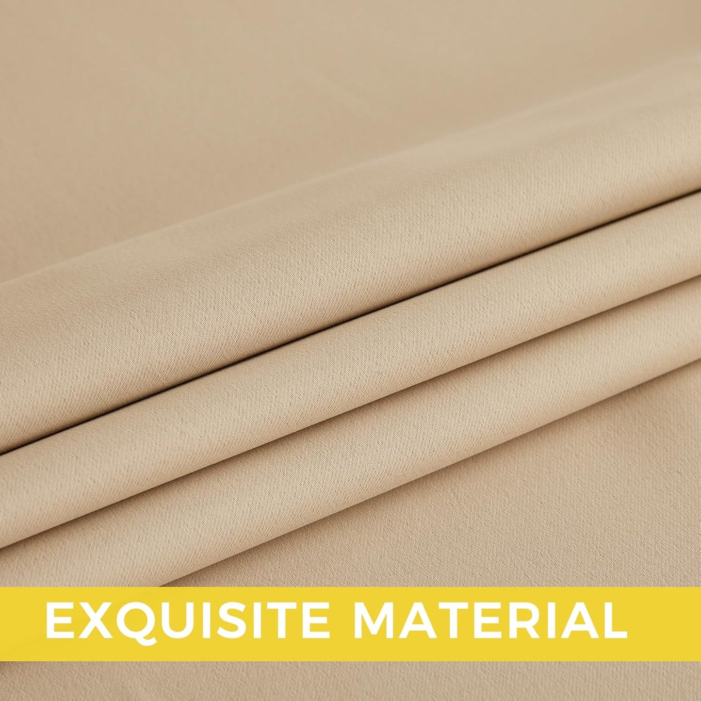 NICETOWN Biscotti Beige Blackout Curtains 102 Inches Long, Thermal Insulated 2 Panels Set, W52 Soundproof Light Blocking Drapes for Living Room, Bedroom, Window, Girls Room, W52 x L102