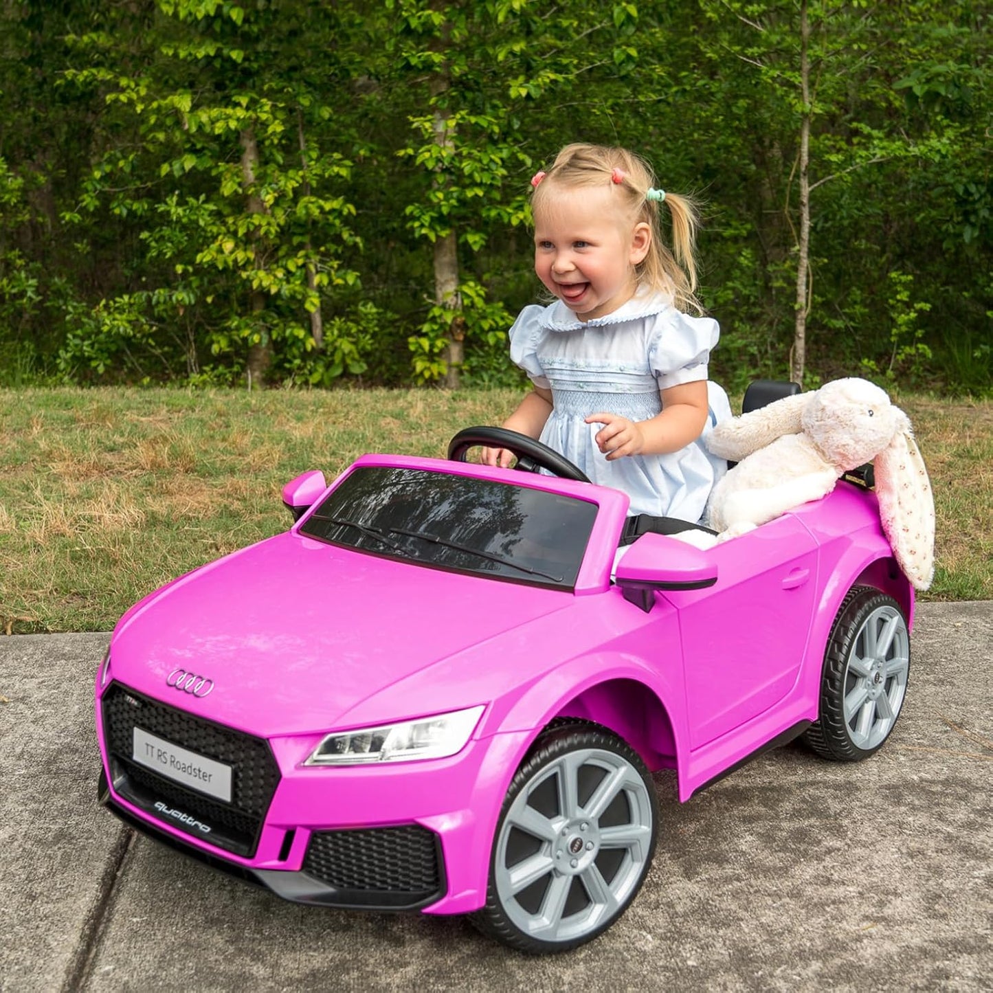 Licensed Audi TTRS Electric Kids Car, 12V Kids Ride-on Toy Car for Toddlers with Remote - Pink