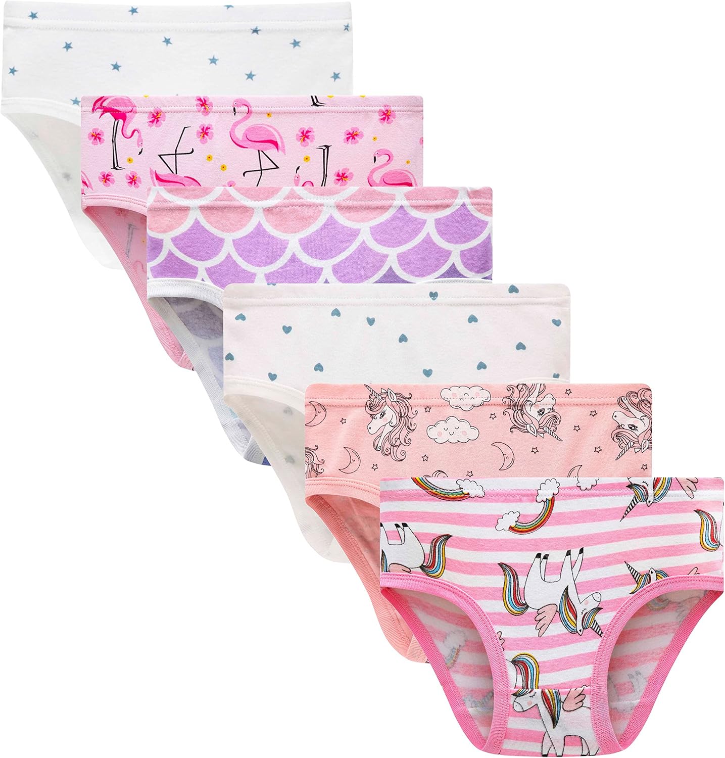 Family Feeling Little Girl Underwear Toddler Panties Big Kids Undies Soft 100% Cotton