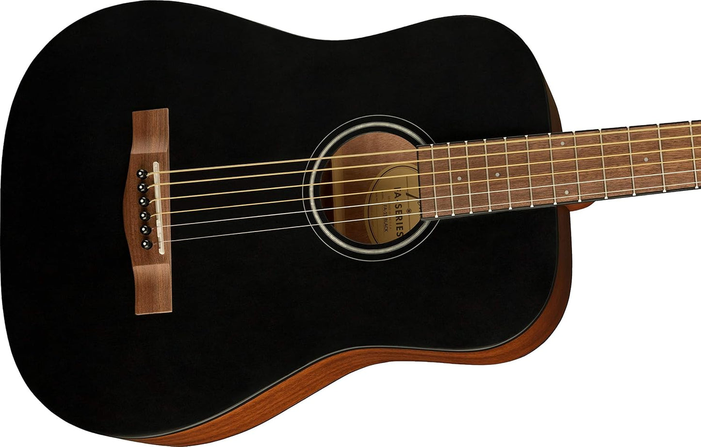 Fender FA-15 3/4-Scale Kids Steel String Acoustic Guitar - Black Bundle with Gig Bag, Tuner, Strap, Picks, and Austin Bazaar Instructional DVD