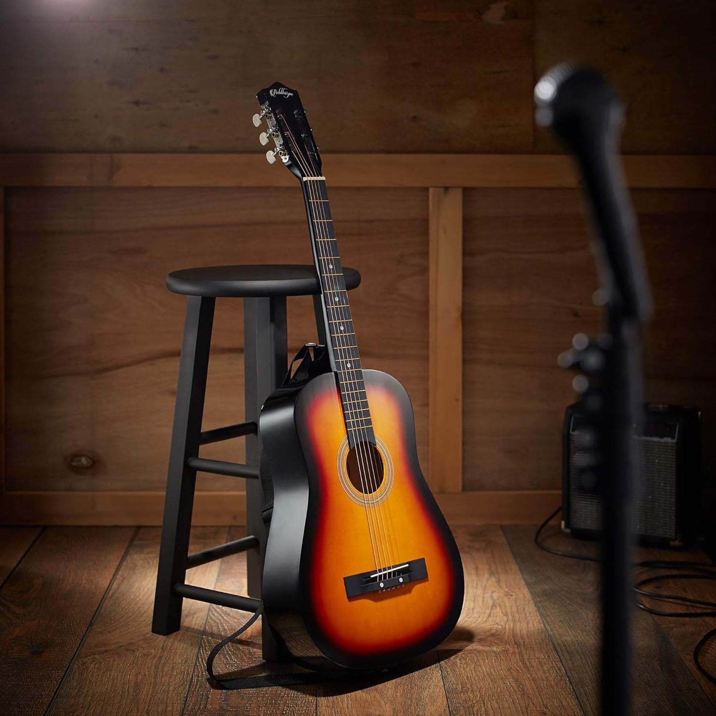 Ashthorpe 38-inch Beginner Acoustic Guitar Package (Sunburst), Basic Starter Kit w/Gig Bag, Strings, Strap, Tuner, Pitch Pipe, Picks