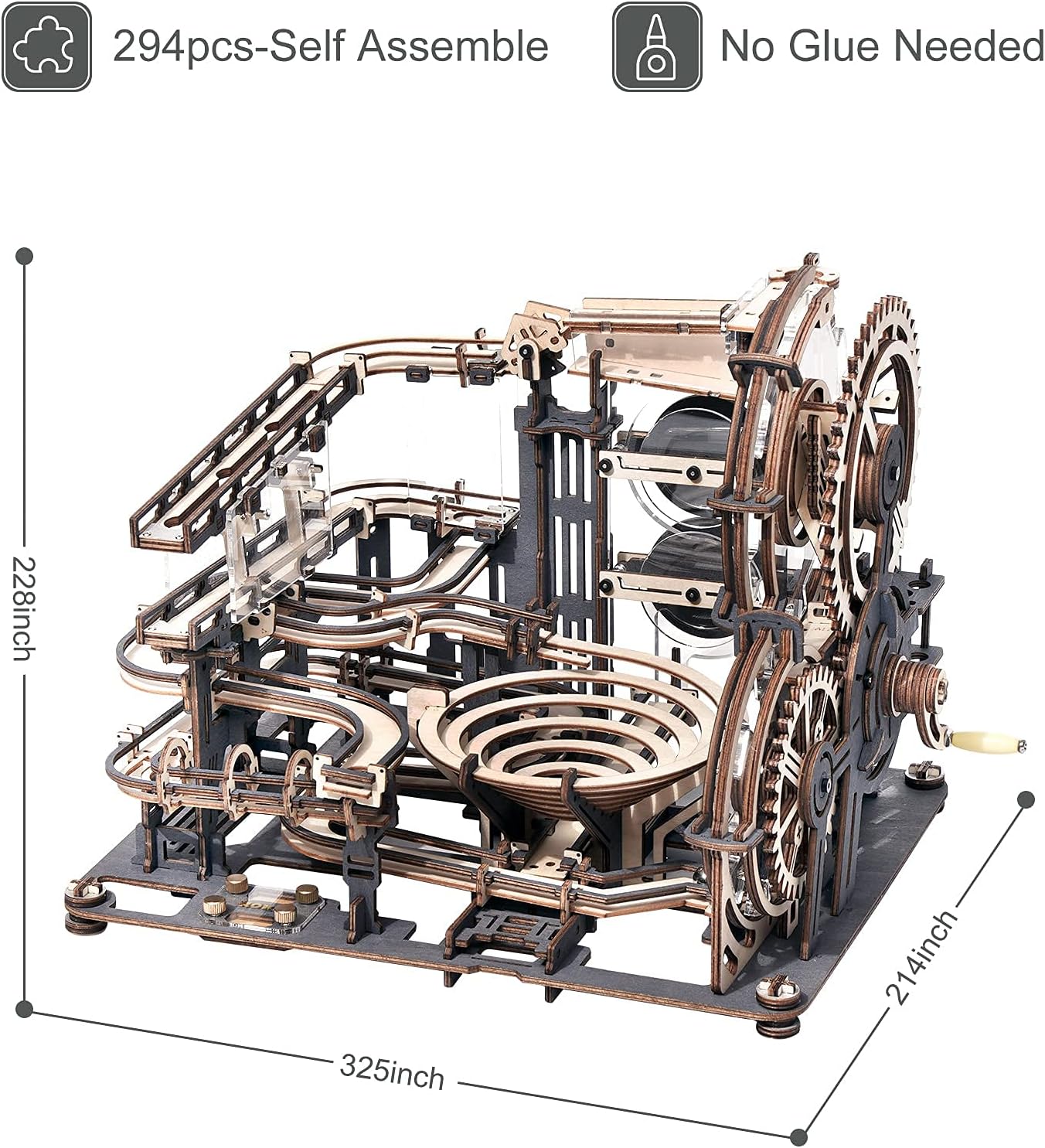 ROKR 3D Wooden Puzzles for Adults Marble Run Model Building Kit(LGA01 Marble Night City)