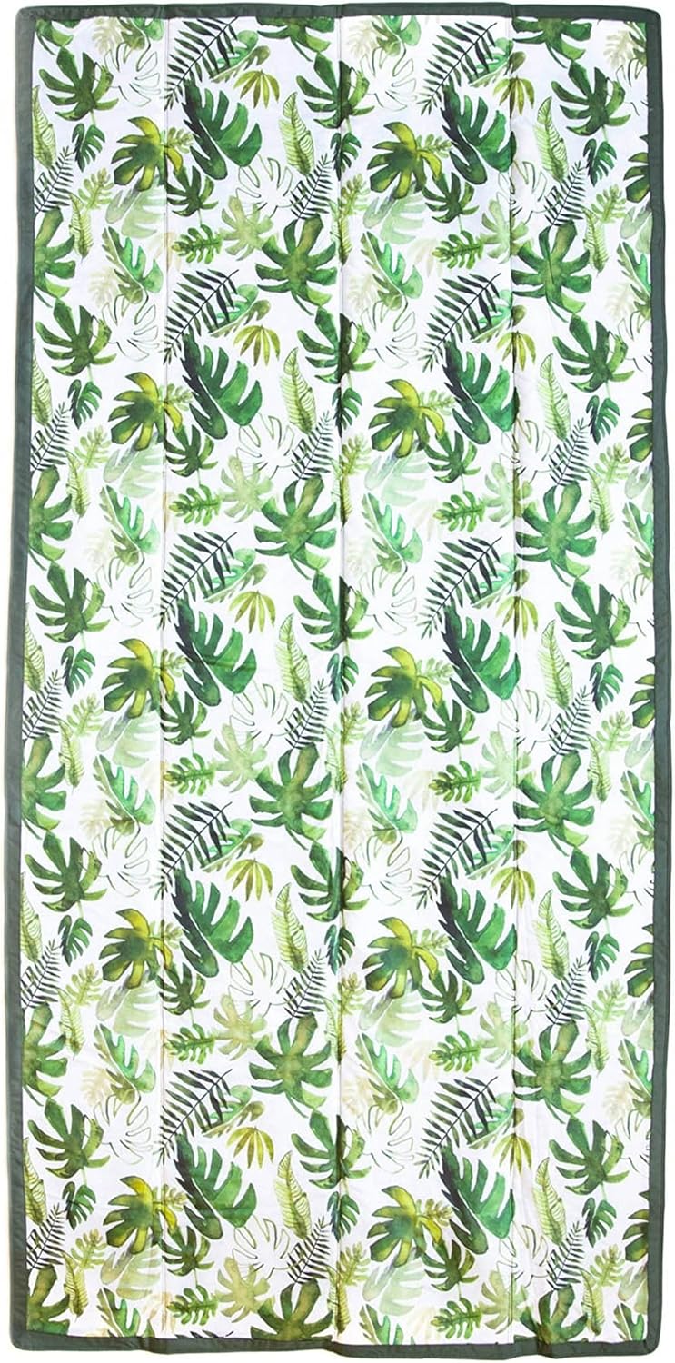 Little Unicorn 5'x10' XL Outdoor Family Picnic & Beach Blanket | Durable & Water-Resistant Fabric | Compact Fold & Easily Wipes Clean | Zipper Pocket (Tropical Leaf)