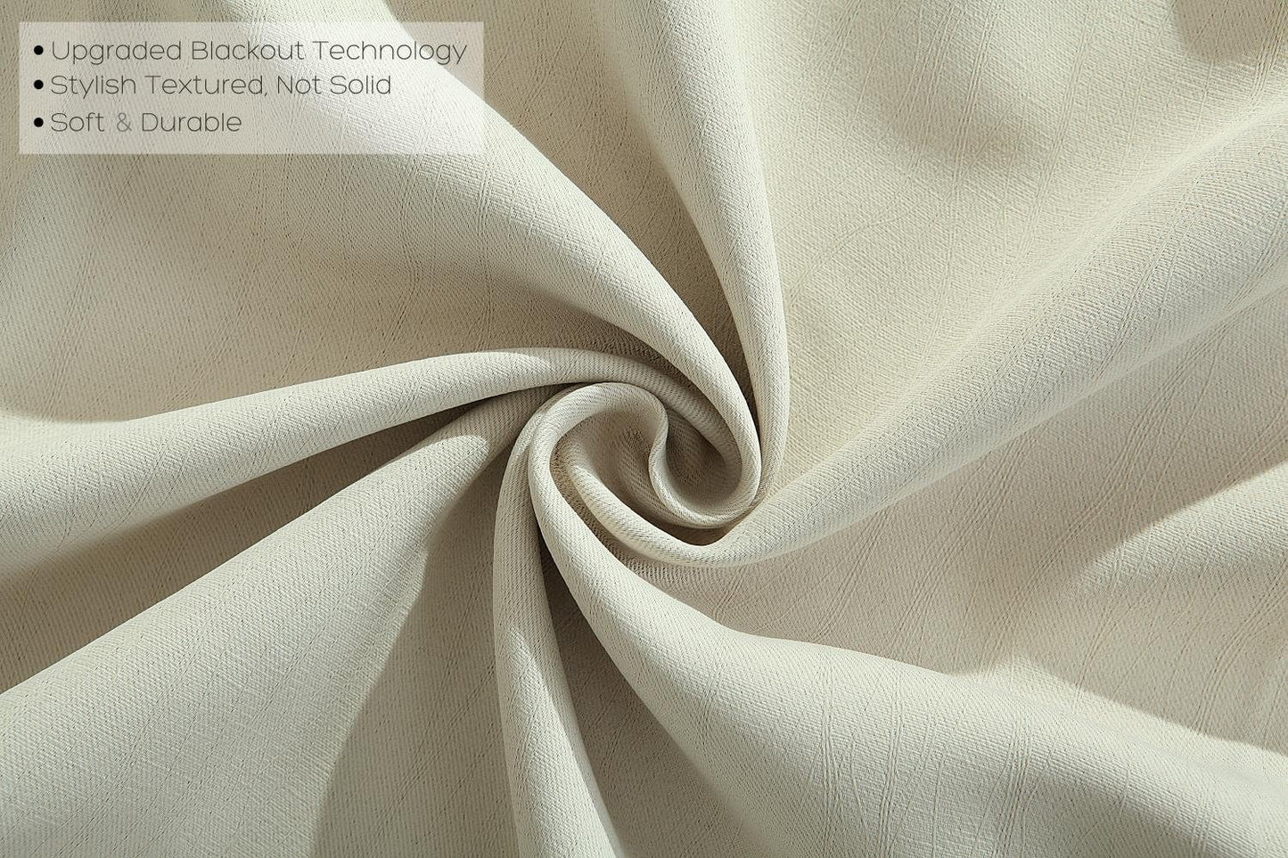 MIUCO Blackout Curtains Room Darkening Curtains Textured Grommet Panels for Living Room 2 Panels 52x84 Inch Long Beige