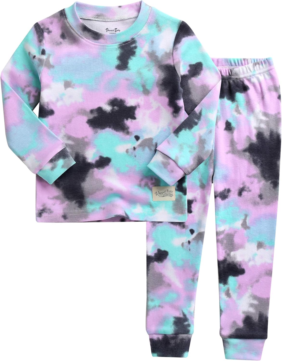 VAENAIT BABY 12M-12Y Toddler Kids Boys Girls 100% Cotton Marbling Tiedye Sung Fit Sleepwear Pajamas 2pcs Pjs Set
