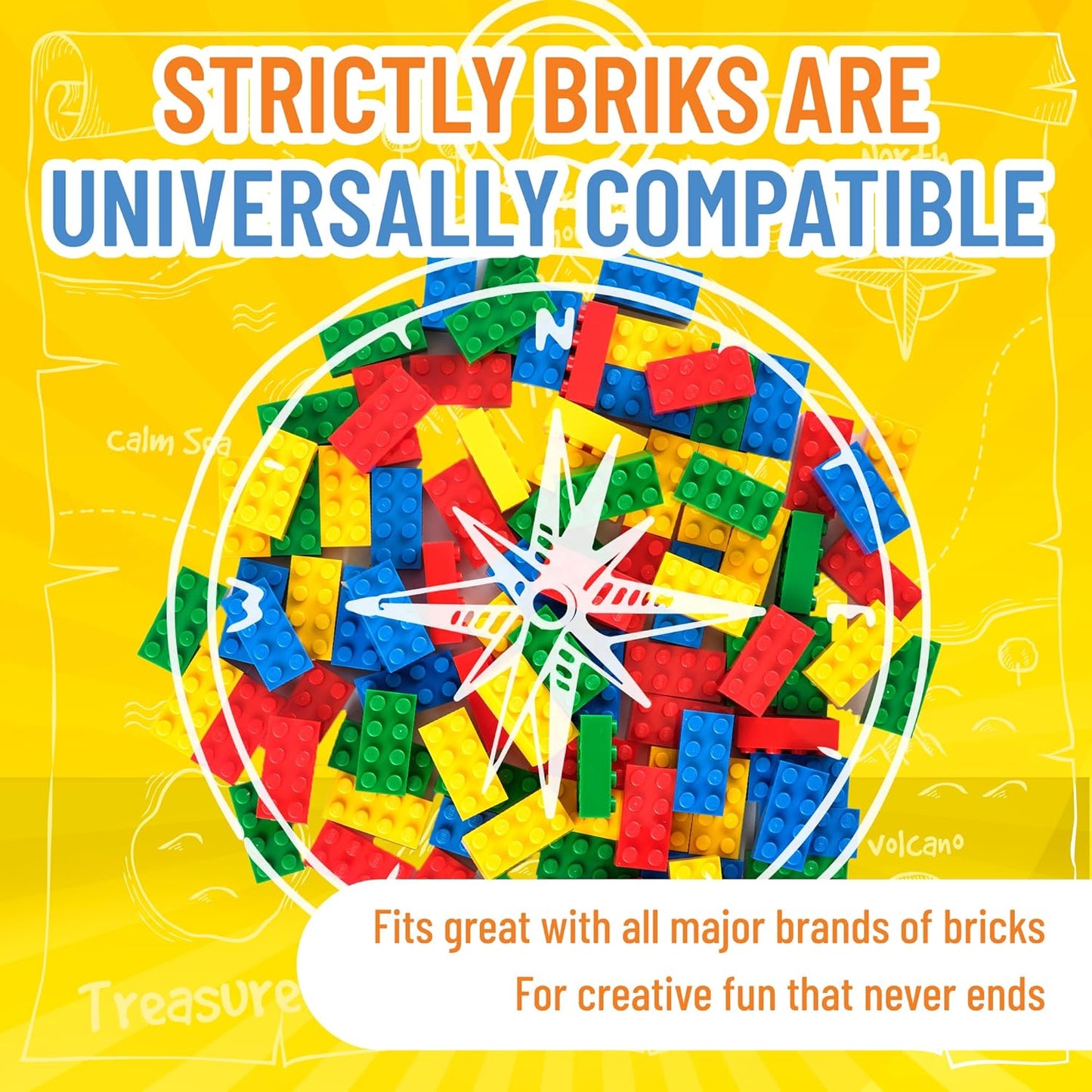 Strictly Briks Classic Bricks Starter Kit, Blue, Green, Red, and Yellow, 96 Pieces, 2x4 Studs, Building Creative Play Set for Ages 3 and Up, 100% Compatible with All Major Brick Brands