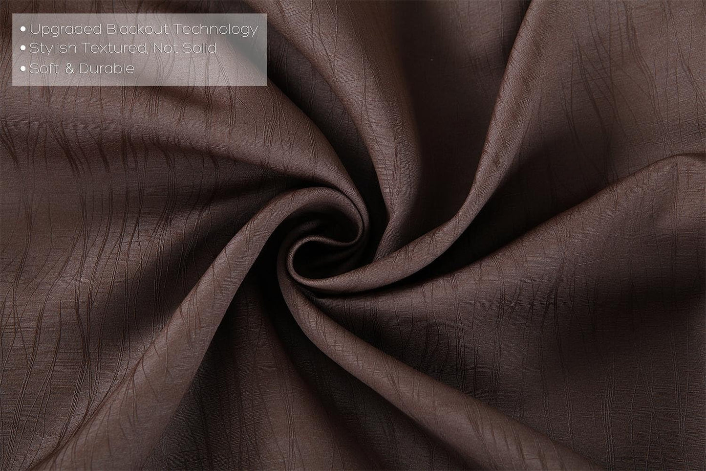 MIUCO Blackout Curtains Jacquard Textured Grommet Curtains for Living Room 2 Panels 52x84 Inch Long Chocolate
