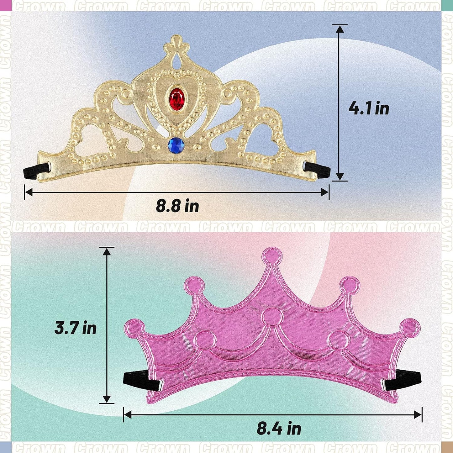 Epakh Princess Party Crowns Set, 27 Pcs DIY Crown with Diamond Stickers, Birthday Party Favor for Children and Princess Fans
