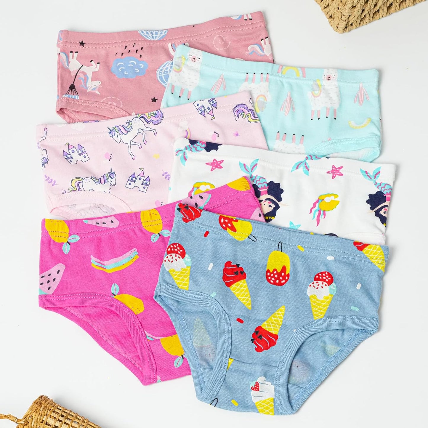 Tphon Little Girls Underwear Toddler Underwear Girls Panties Big Kids Undies Soft 100% Cotton
