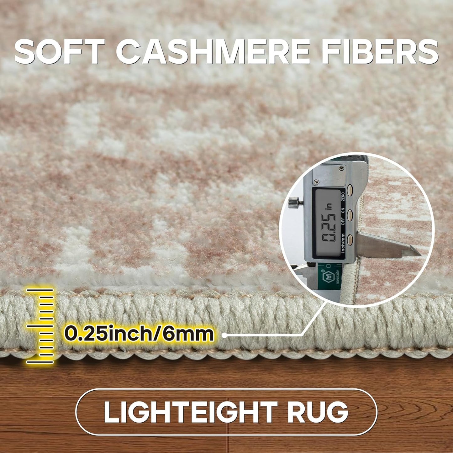 5x7 Area Rugs for Living Room Rug Washable: Modern Rug for Dining Room Bedroom Carpet Non Slip Low Pile 5 by 7 Indoor Abstract Nursery Home Office Beige