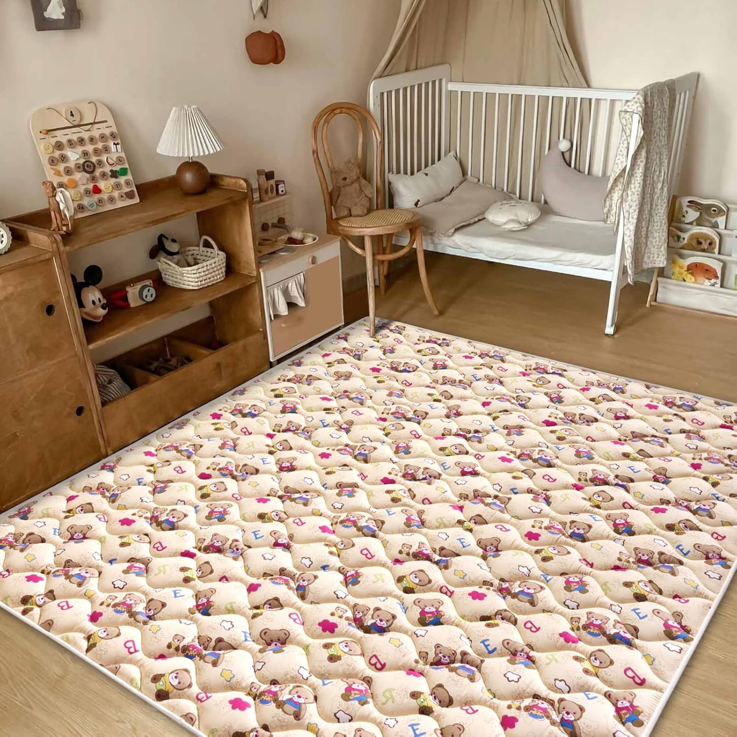 Vibe bear Baby Play Mat 65" X 50", Premium Thicker Foam One-Piece Crawling Mat, Extra Large Anti- Slip Crawling Mat Activity Playmats for Babies,Toddlers, Infants, Play & Tummy Time