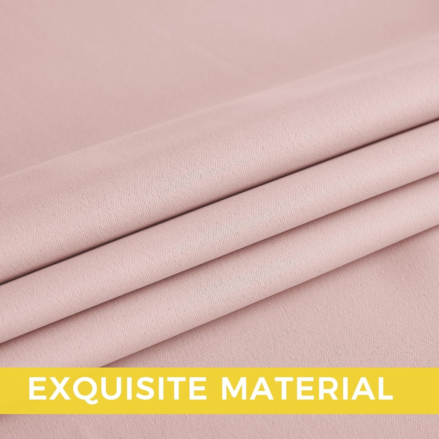 NICETOWN Blush Pink Room Darkening Curtains 63 Inches Long 2 Panels for Girls Room, Bedroom, Nursery Thermal Insulated Blackout Drapes Solid Grommet Noise Reducing Window Curtains, W40