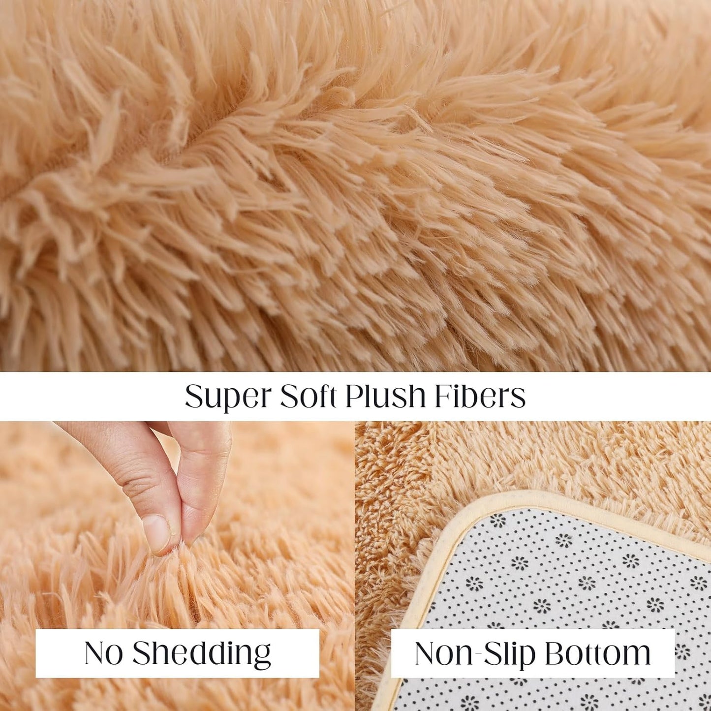5x7 Area Rug, Luxury Rugs for Living Room, Ultra Soft Rugs for Bedroom, Non-Slip Indoor Carpet for Nursery, Kids Room, Playroom, Home Decor, Camel