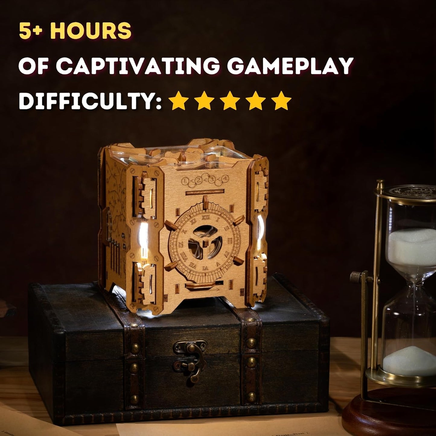 Tesla Box - Electronic Puzzle Box - Escape Room Game in a Box - Brain Teaser - 3D Wooden Puzzle for Adults - Money Puzzle Box for Cash Gift - Birthday GiftBox MoneyBox