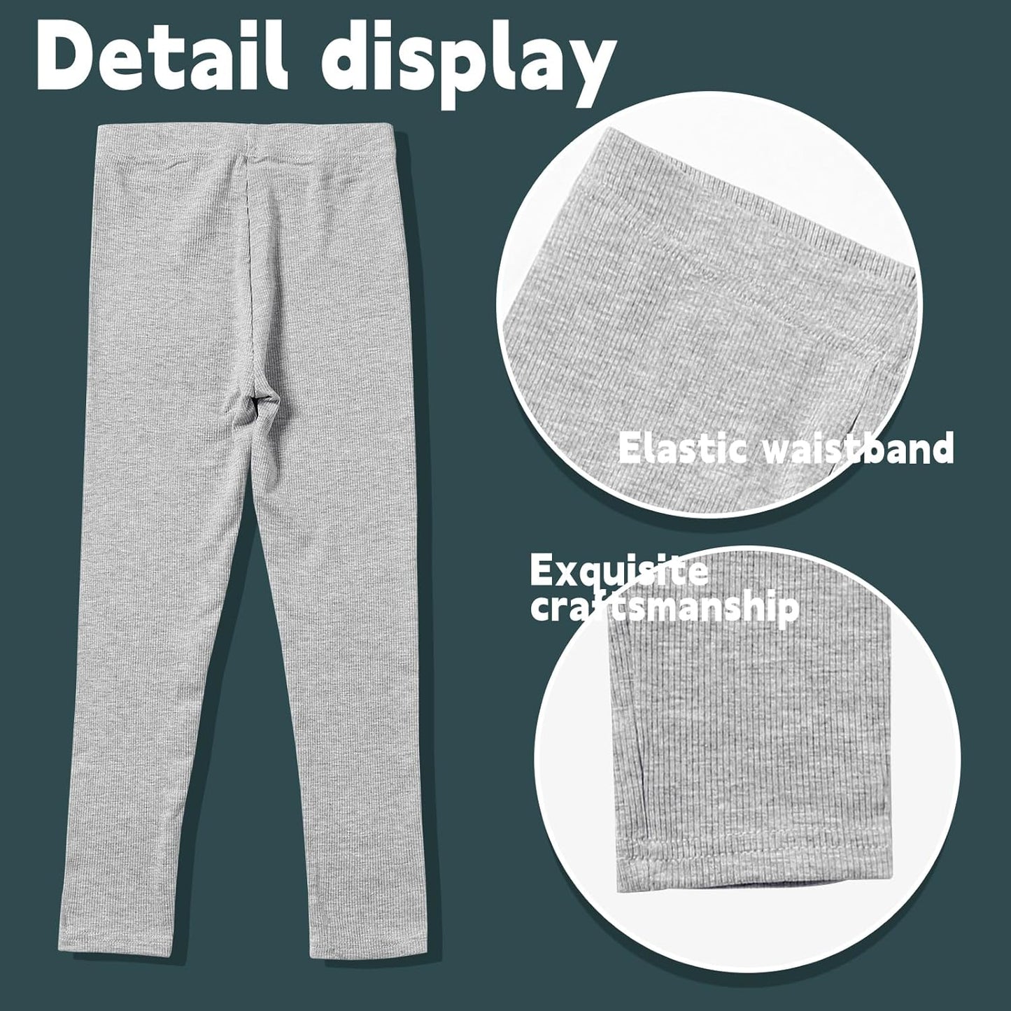 12 Pack Girls Leggings Toddler Girl Pants Casual Yoga Pants for Girls High Waisted Stretch Leggings Kids