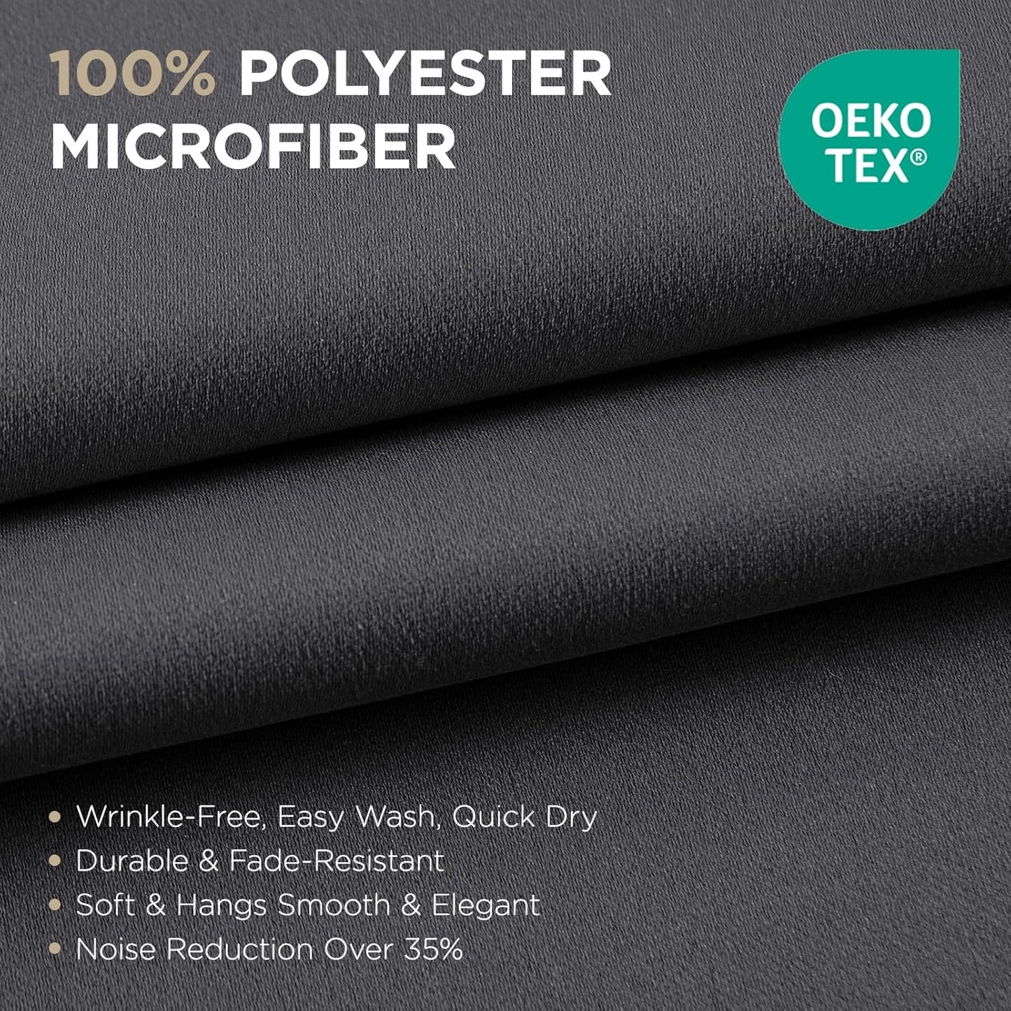 Joydeco Grey Curtains 84 Inch Long, Room Divider Blackout Curtains for Bedroom with Grommets, Thermal Insulated, Noise Reducing Room Darkening Black Out Drapes for Bedroom Living Room Window, 2 Panels