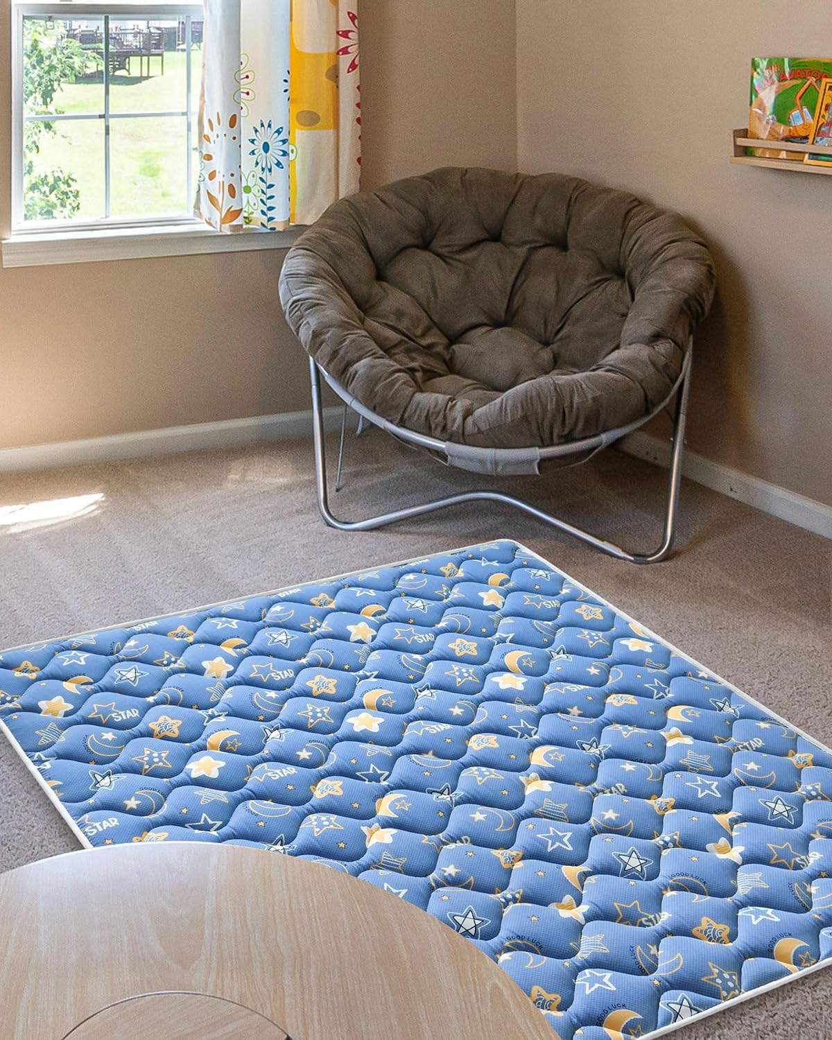 Odorless Premium Foam Baby Play Mat 36" x 36", Soft Microfiber Fabric Crawling Mat for Floor- Comfortable and Hypoallergenic, Non-Slip Cushioned Floor Playpen mat for Infants,Babies,Toddlers