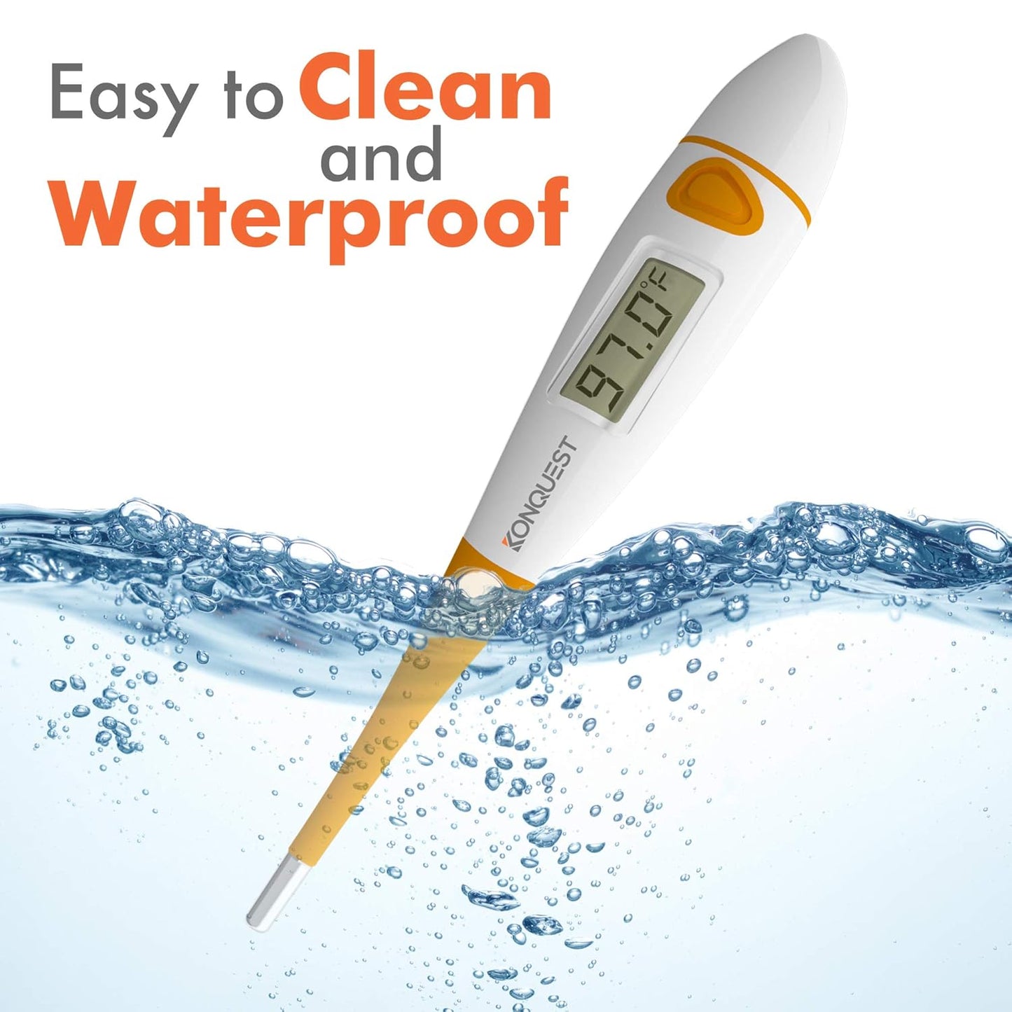 Konquest KDT-1201 Best Digital Medical Thermometer, Highly Accurate and Fast, Easy to Use, 10 Second Reading. Detect Fever Quickly - Oral Armpit and Rectal Thermometer for Babies Children and Adults