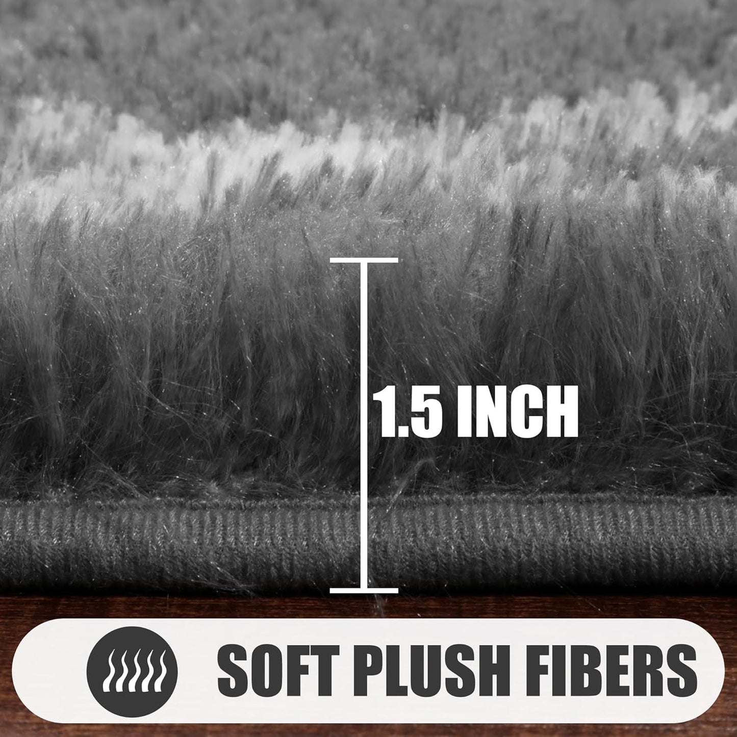 ONASAR Large Area Rugs for Living Room, 7x10 Grey and White Rug, Moroccan Thick Floor Mat for Bedroom Home Decor Aesthetic, Soft Fuzzy Shaggy Plush Fluffy Geometric Carpet for Dorm Classroom