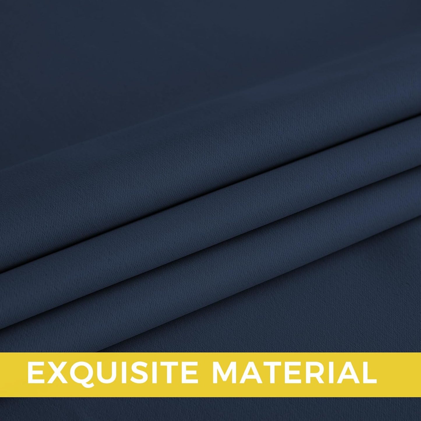 NICETOWN Blackout Curtains Panels for Bedroom, 2 Panels, 52 x 96 Inch, Navy, 3 Pass Microfiber Noise Reducing Thermal Insulated Solid Ring Top Blackout Window Drapes