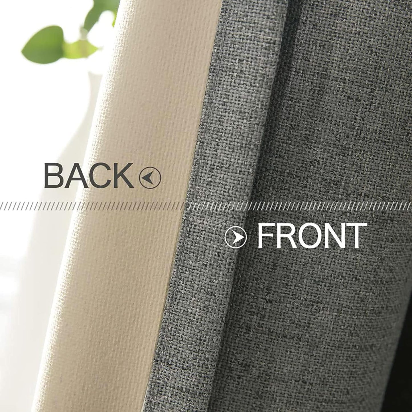 MIULEE Linen Texture 90 Inches Curtains for Bedroom 100% Blackout Thermal Insulated Dark Grey Curtains Grommet Room Darkening Luxury Decor for Living Room Nursery 52x90 Inch (2 Panels)