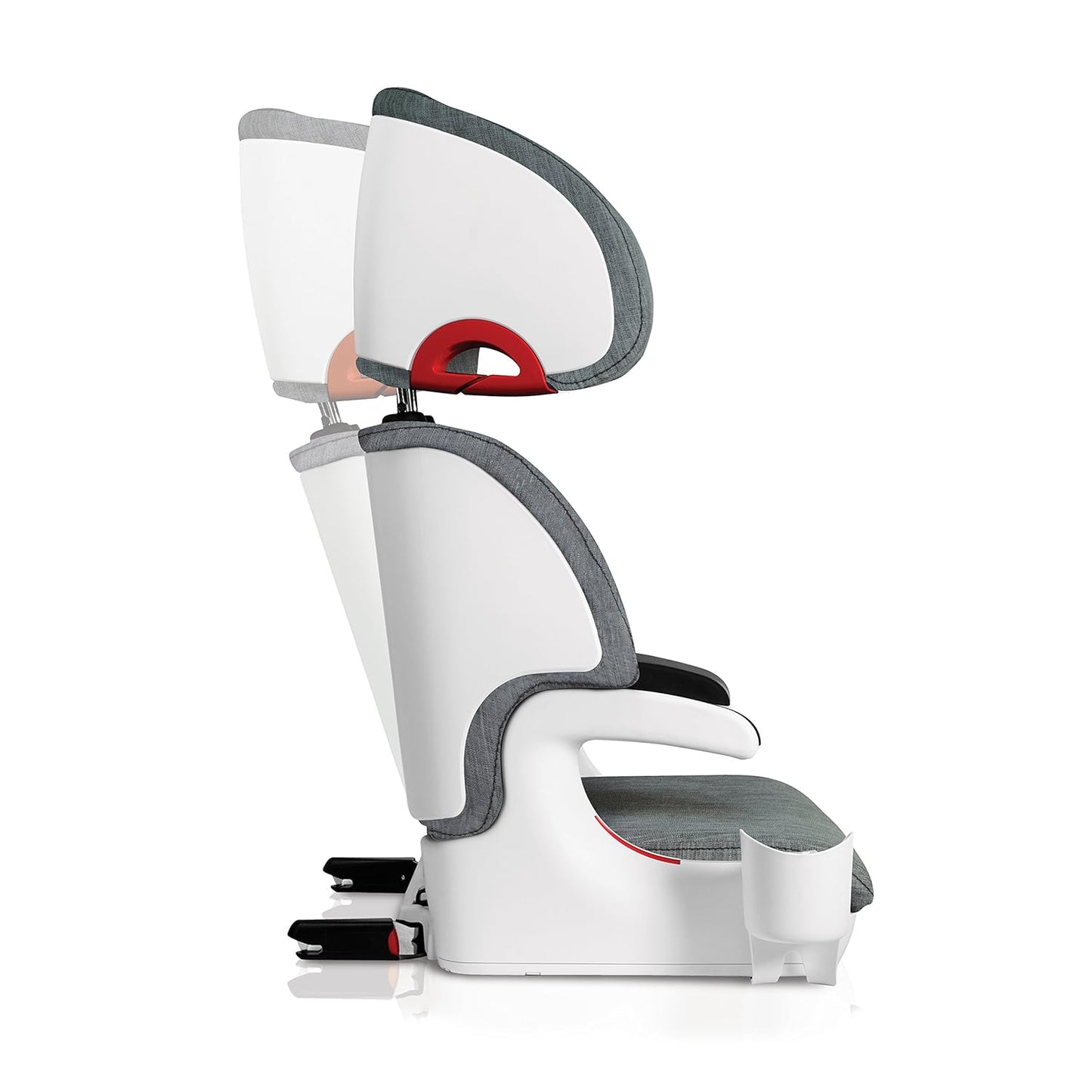 Clek Oobr High Back Booster Car Seat with Rigid Latch, Cloud & Foonf/Fllo Drink Thingy Cup Holder, White
