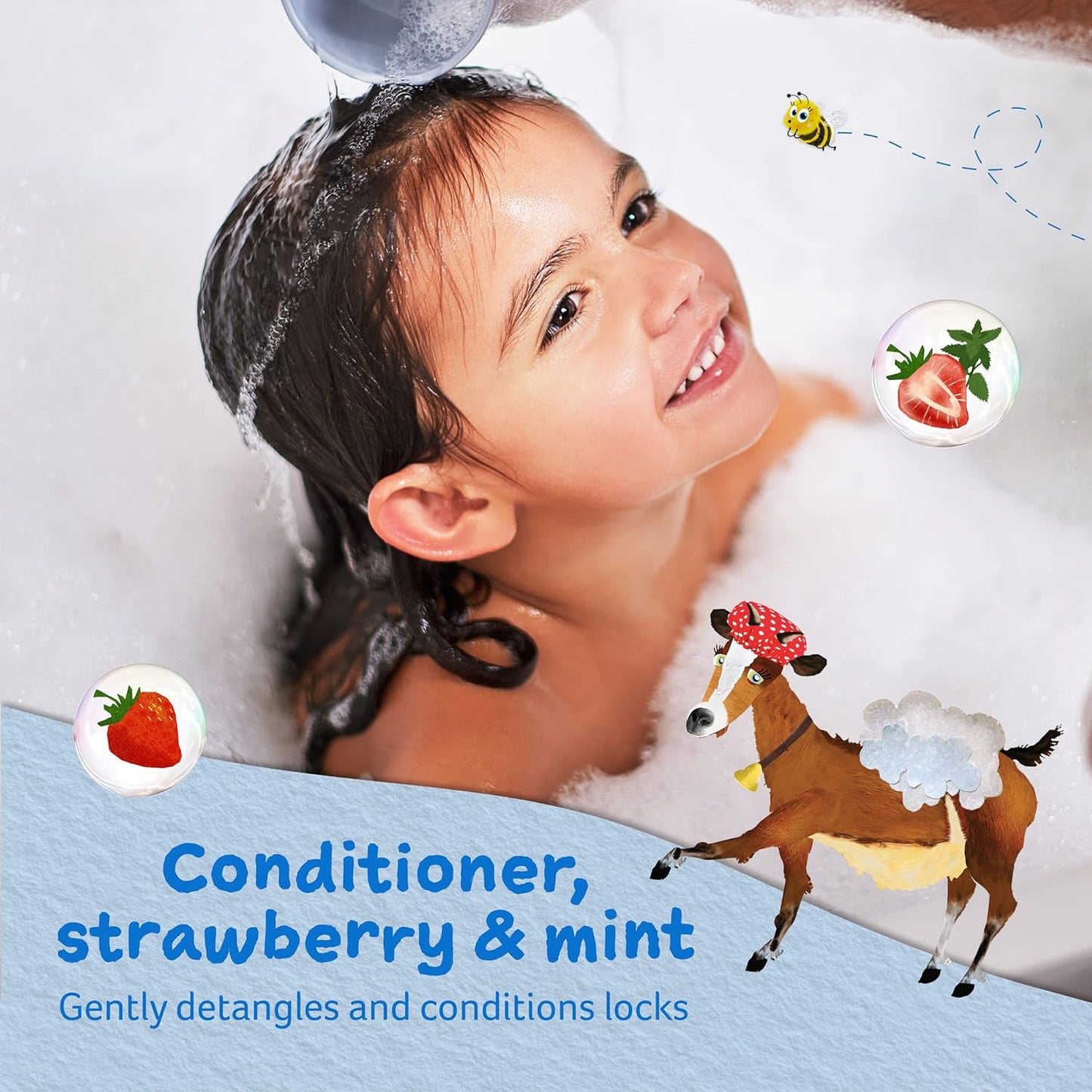 Childs Farm, Kids Hair Conditioner for Dry, Sensitive Skin & Scalp, Strawberry & Organic Mint, Conditions & Nourishes, Vegan, Cruelty-Free, 16.9 fl oz