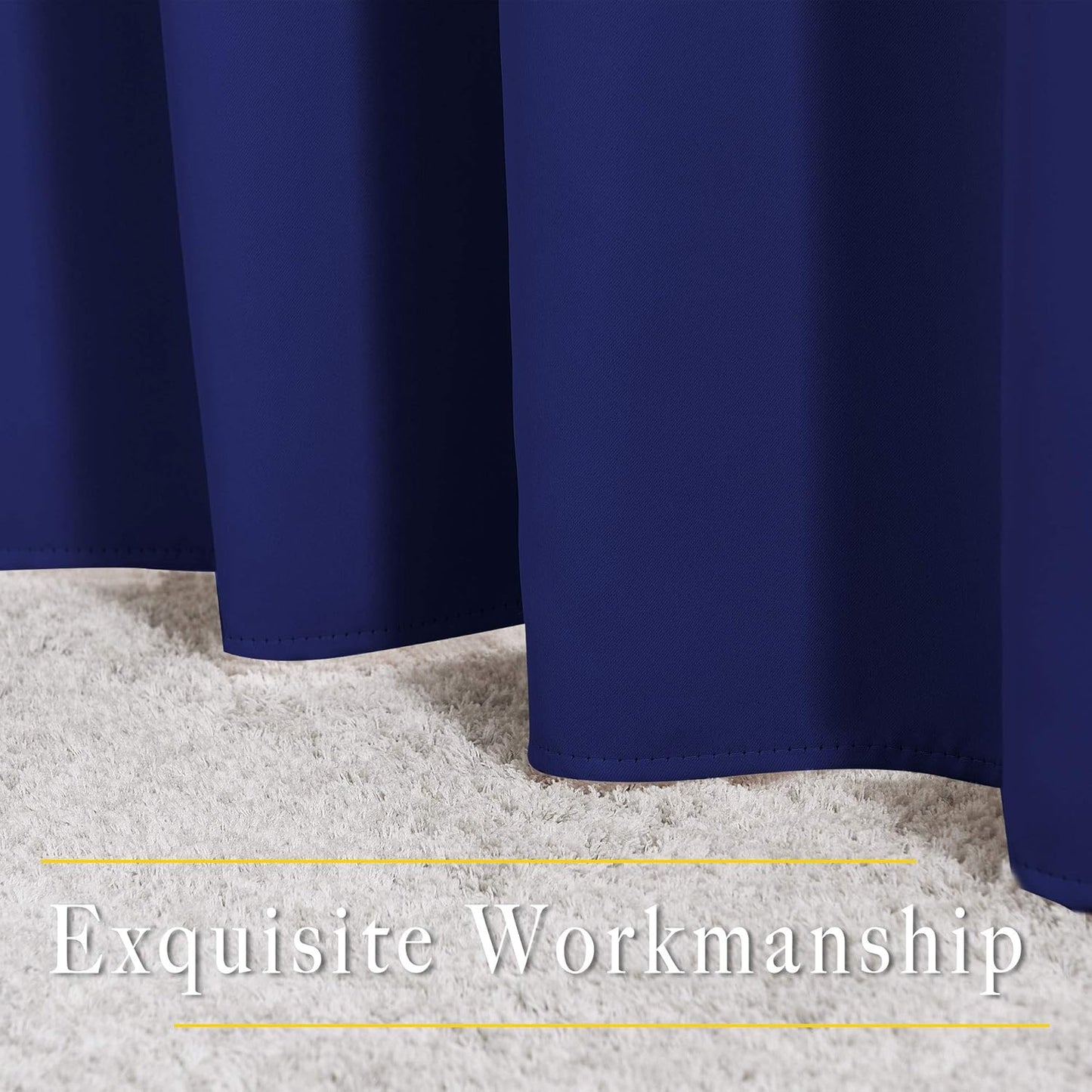 NICETOWN Bedroom Blackout 102 inch Curtains for Sliding Glass Door - Grommet Thermal Insulated Solid Luxury Window Treatments Sound Reducing for Living Room (W66 x L102, Navy Blue, Set of 2)