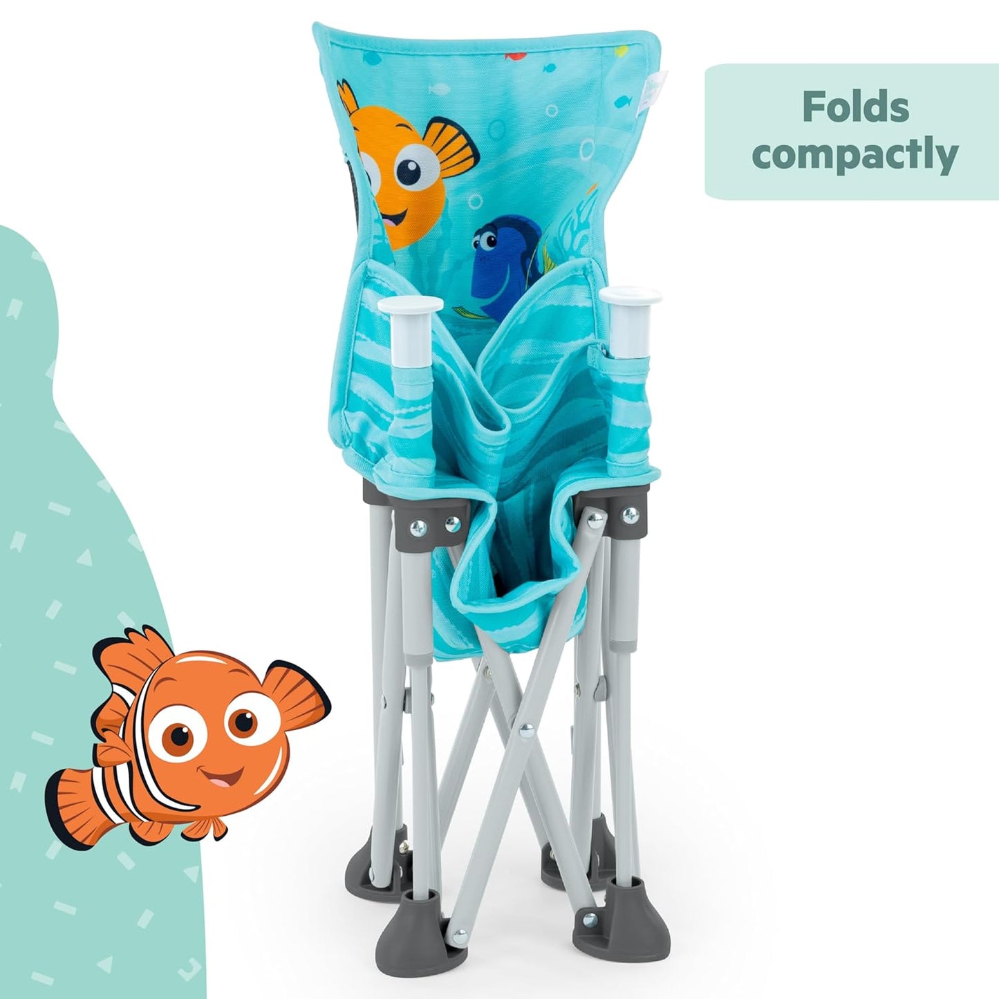 Bright Starts Disney Finding Nemo Pop 'N Sit Portable Booster, Indoor/Outdoor Use, Floor Seat with Feeding Tray, 6 Mos - 3 Yrs