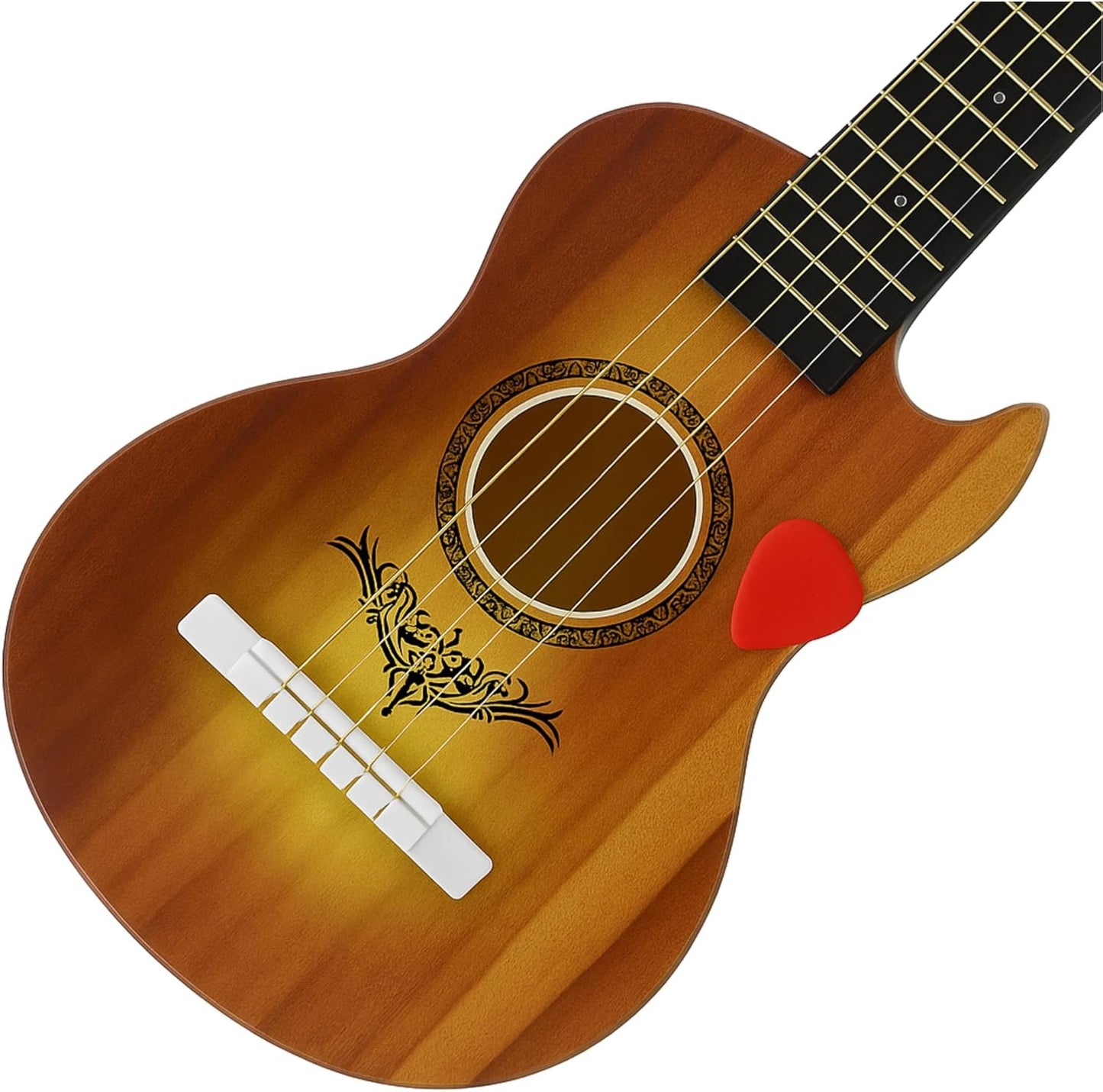23" Acoustic Guitar, Kids 6 String Toy Guitar - Realistic Steel Strings - Beginner Practice First Musical Instrument for Children, Toddlers (Brown)