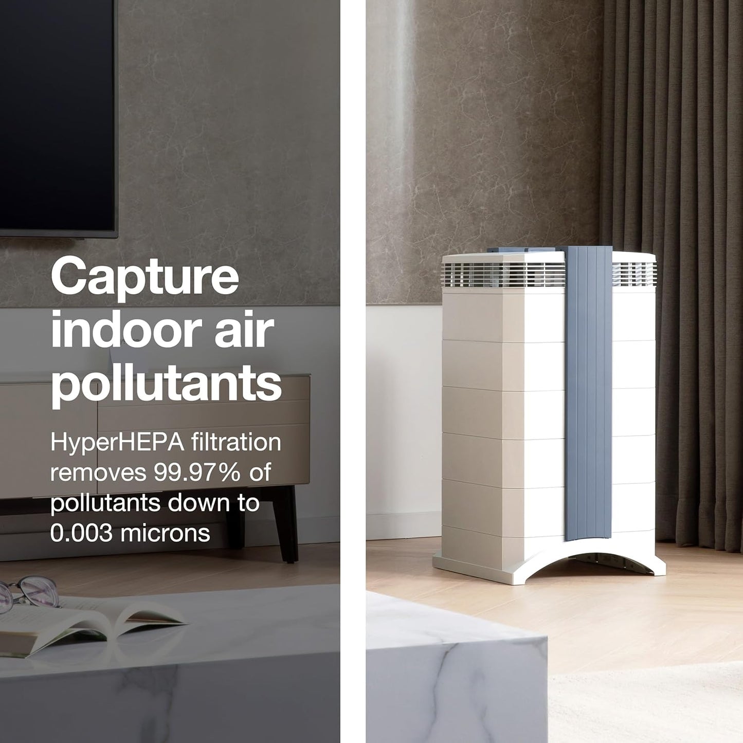 IQAir GC MultiGas XE Air Purifier- 2-Pack – Smart MultiGas Filtration for Rooms up to 2250 sq ft - Chemicals, Odors, VOCs, and Particles, Swiss Made, WiFi Enabled