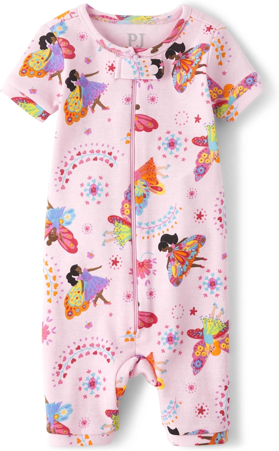 The Children's Place Baby Girl's and Toddler 100% Cotton Long Sleeve Zip Front One Piece Footed Pajamas,Sleep & Play