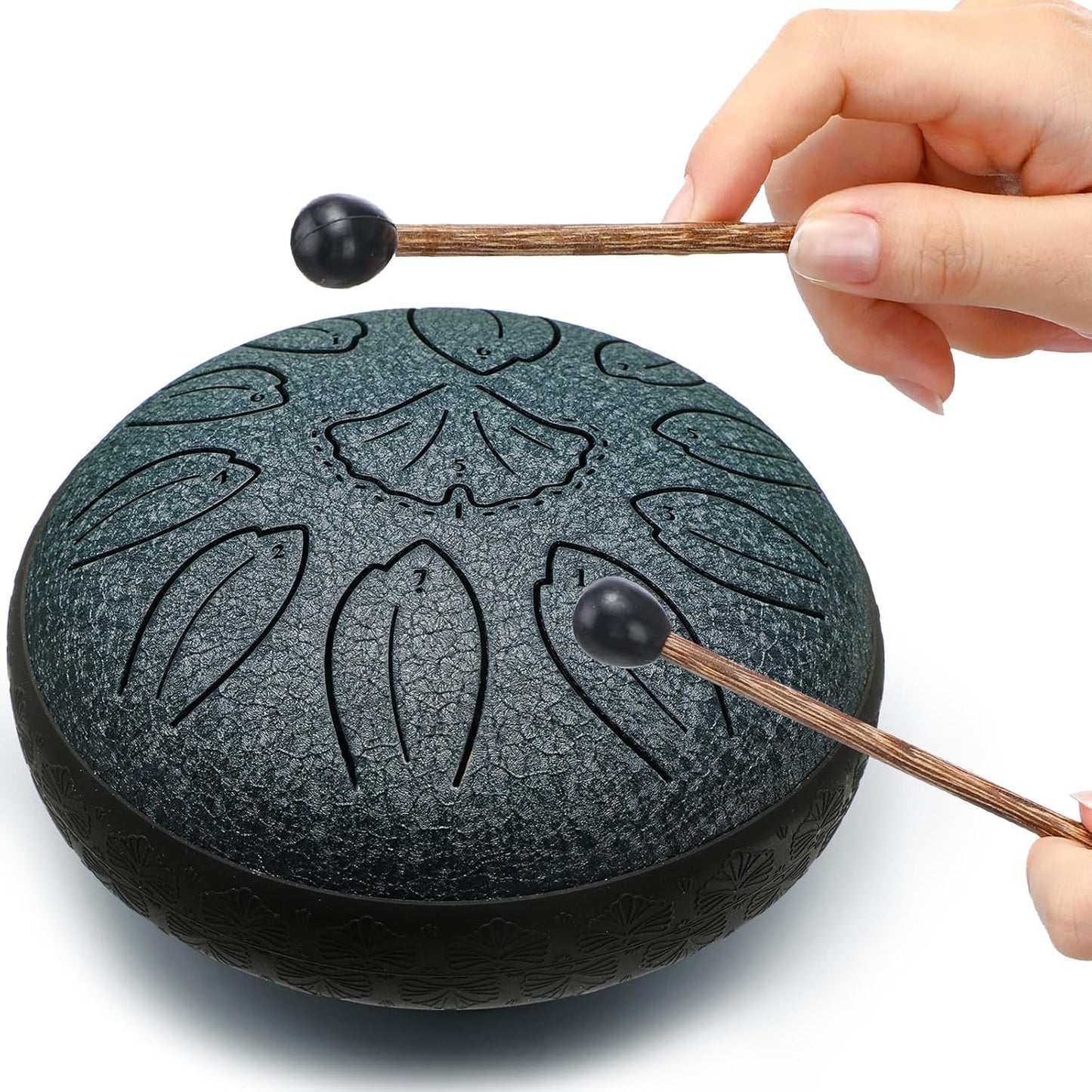 Steel Tongue Drum Percussion, 6 Inch 11 Notes Musical Instruments, Music Gifts for Family Friends (Navy)