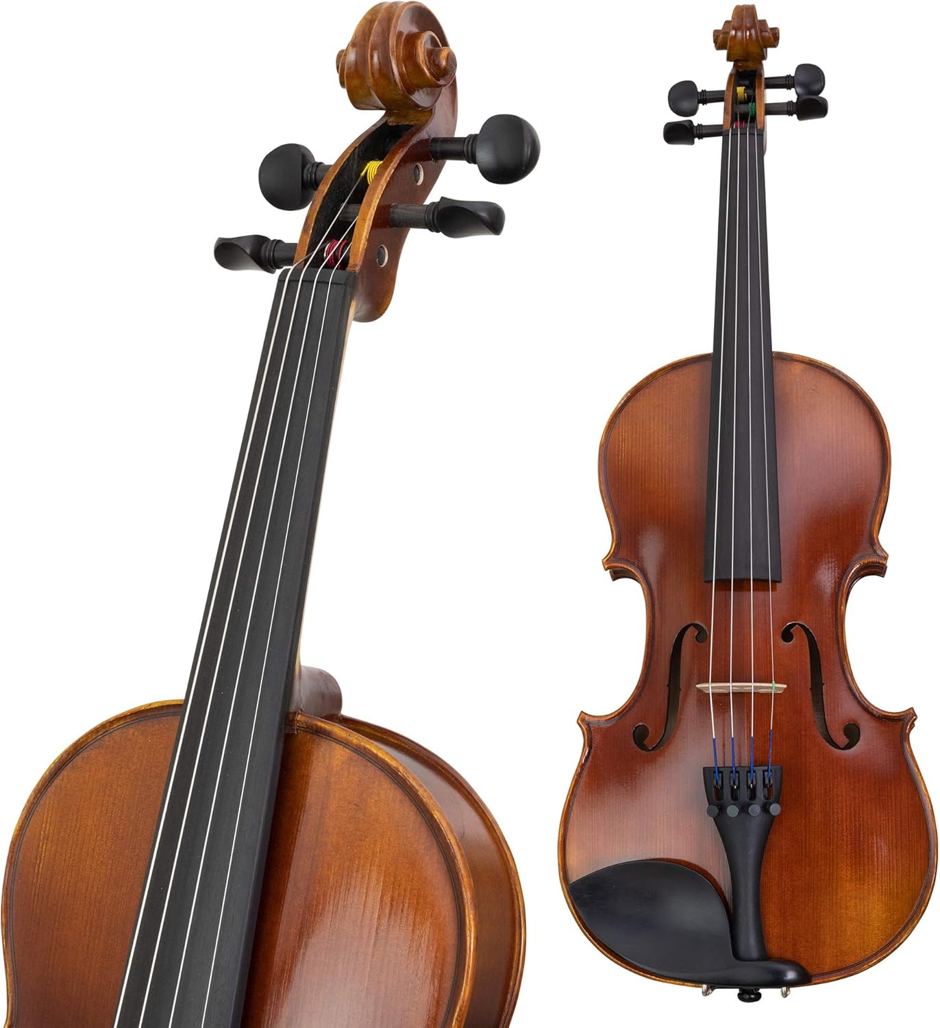Kennedy Violins Louis Carpini G2 Violin Outfit CLEARANCE Carrying Case and Accessories Included — Solid Maple Wood and Ebony Fittings (1/4)