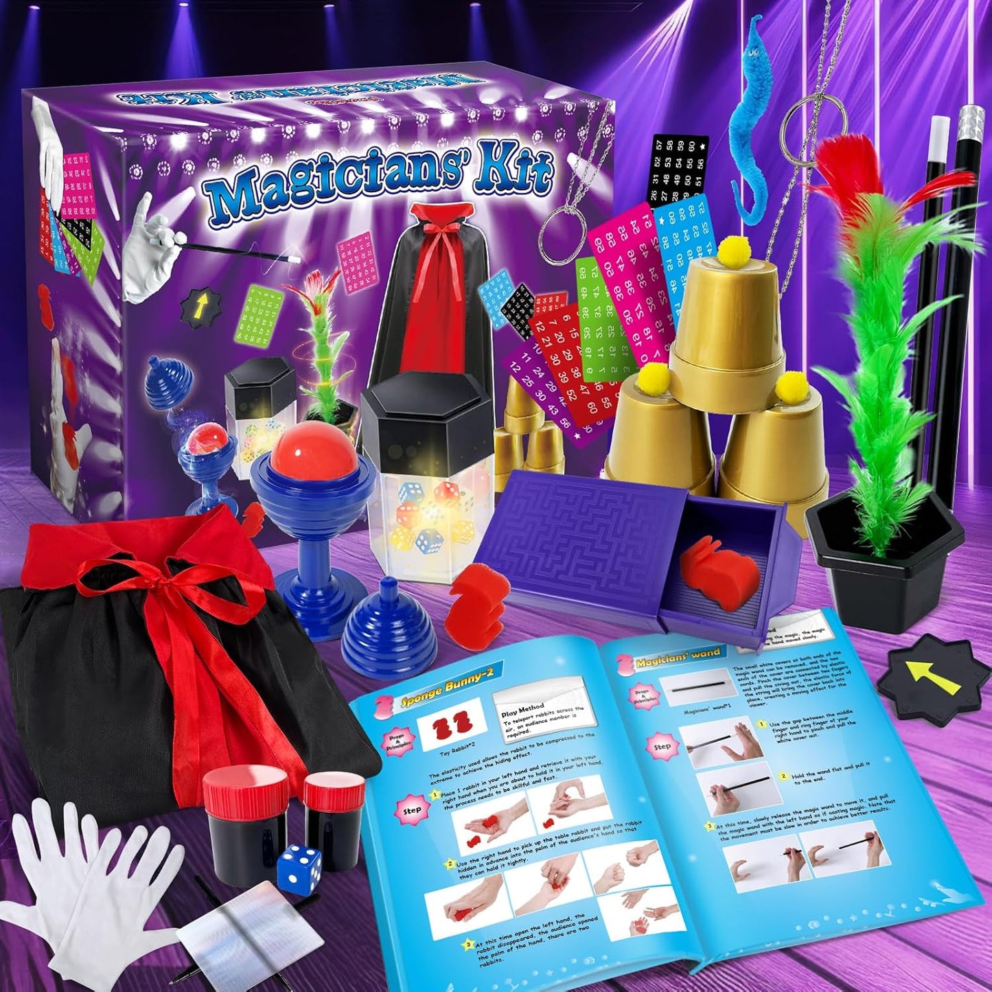 Magic Kit, Magic Tricks with Magician Costume for Kids, Magic Set for Kids Ages 6 7 8 9 10 11 12 Year Old