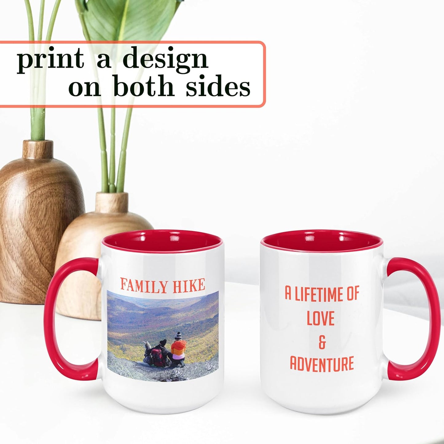 Personalized Coffee Mug, Custom Photo Text 15 Oz Ceramic Mug, Customized Picture Name Tea Cup, Unique Gift Idea, Taza Cafe Personalizadas Fotos, Cute Custom Gifts Mom Women Men, Mother's Day, Red