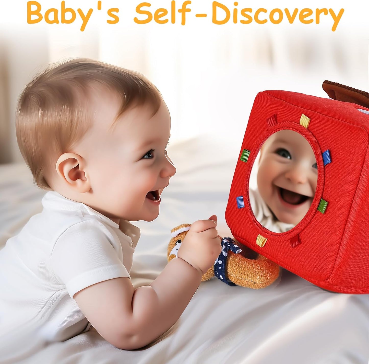 iPlay, iLearn Baby Toys 3 6 12 Month Newborn Gifts, Infant Soft Farm Stuffed Animal Rattles Plush Barn, Boy Girl Stuff, Shower Basket Stuffer, Sensory Hand Development Toy 0 2 4 7 9M 1 Yr - Farm