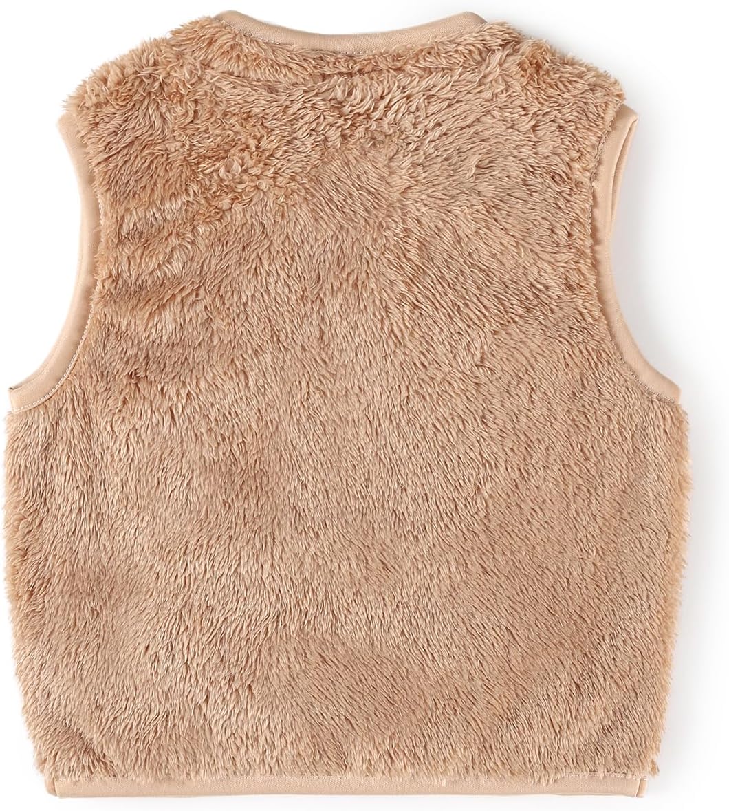 Baby Boys Girls Fleece Vest Zip Up Cute Bear Jackets Fuzzy Fall Winter Warm Clothes Newborn Outwear for Toddler Infant