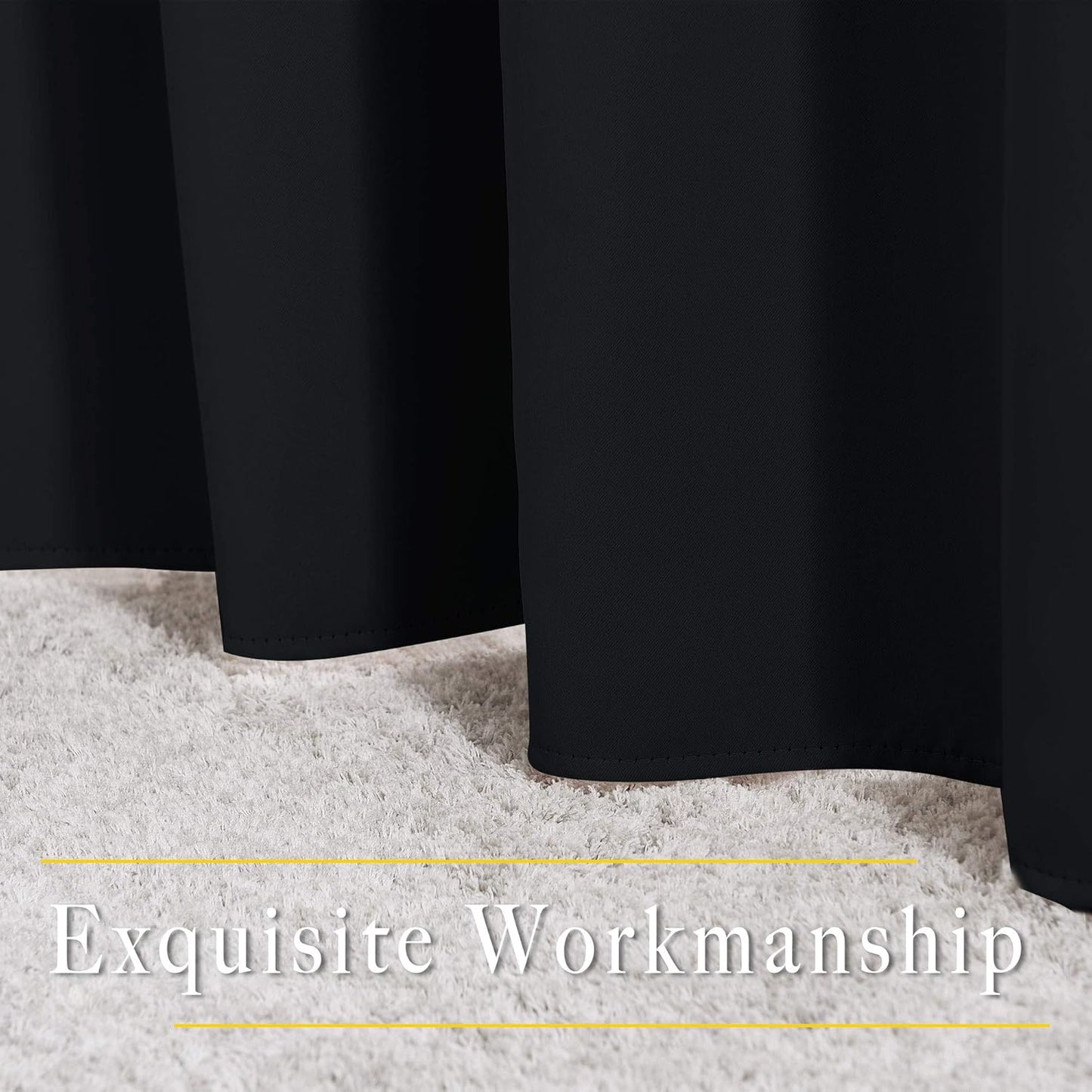 NICETOWN Black Out Bedroom Curtains 72 inches Long, Grommet Blackout Thermal Insulated Window Treatment Room Darkening for Bedroom/Home Office, 2 Panels, W37 x L72