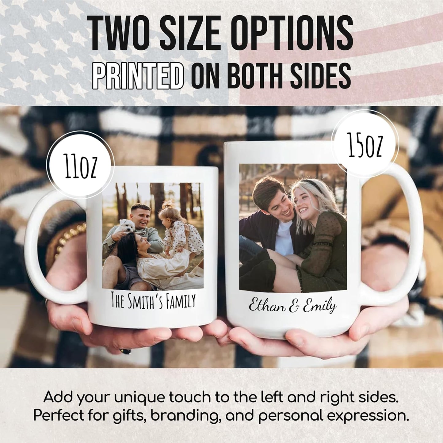Custom Mug Upload Your Picture Personalized Coffee Mug with Photo Text Name Customized Cup Unique Ideas Gifts for Men Women Mom Dad Girlfriend Halloween Christmas Thanksgiving