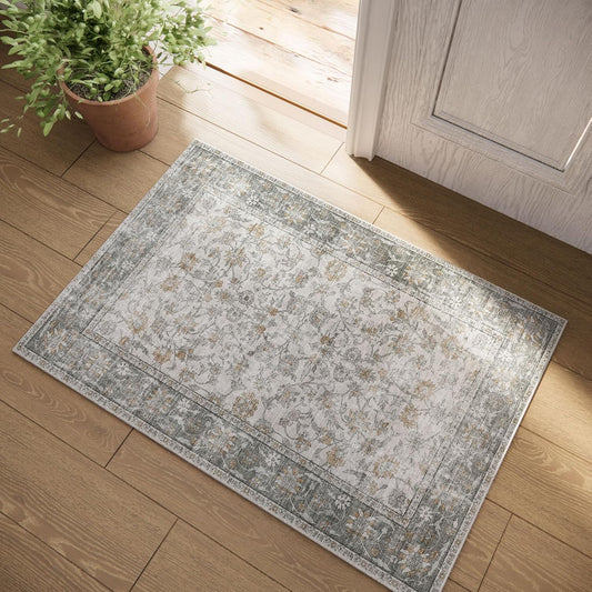 Washable Entryway Small Area Rugs: Door Mat Indoor Entrance 2x3 Boho Rug Stain Resistant Non-Slip Rubber Backing Soft Carpet for Kitchen Front Door Indoor Entrance Entry Bedroom Kids Room