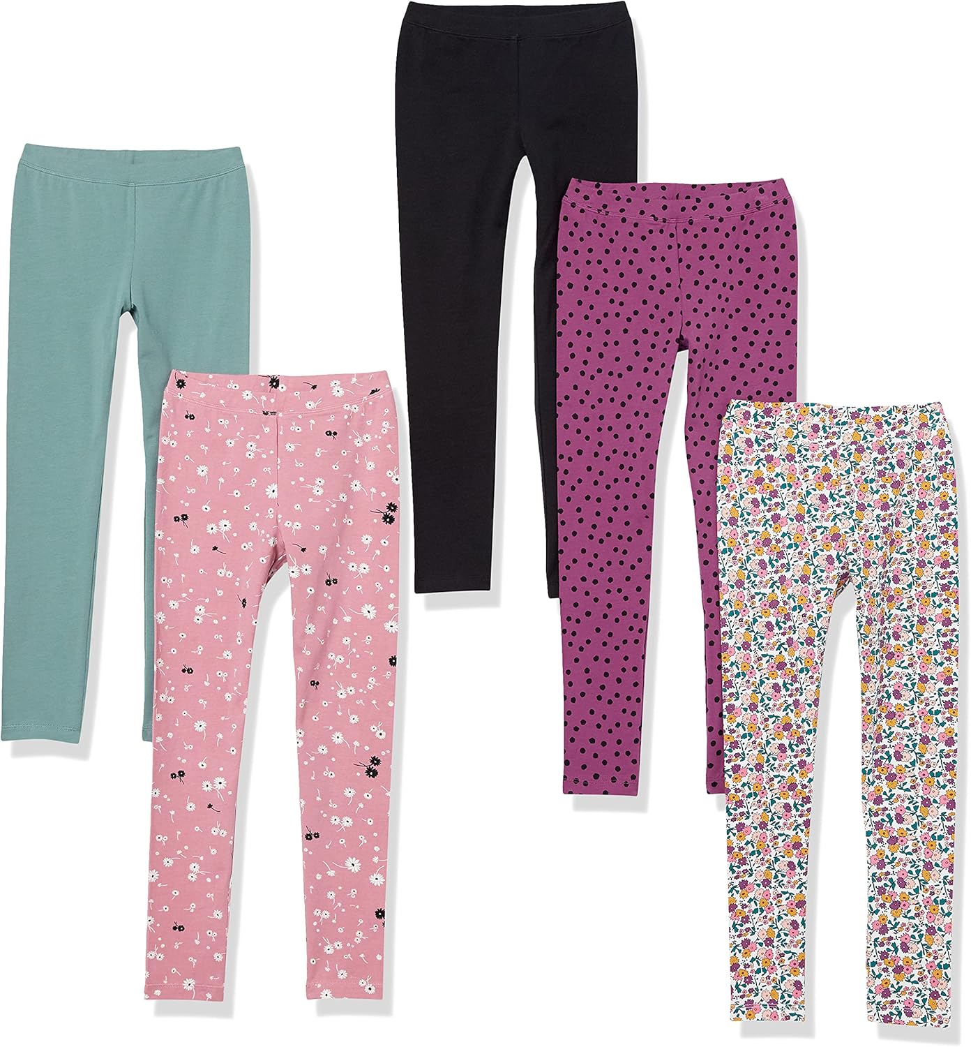 Amazon Essentials Girls and Toddlers' Leggings, Multipacks