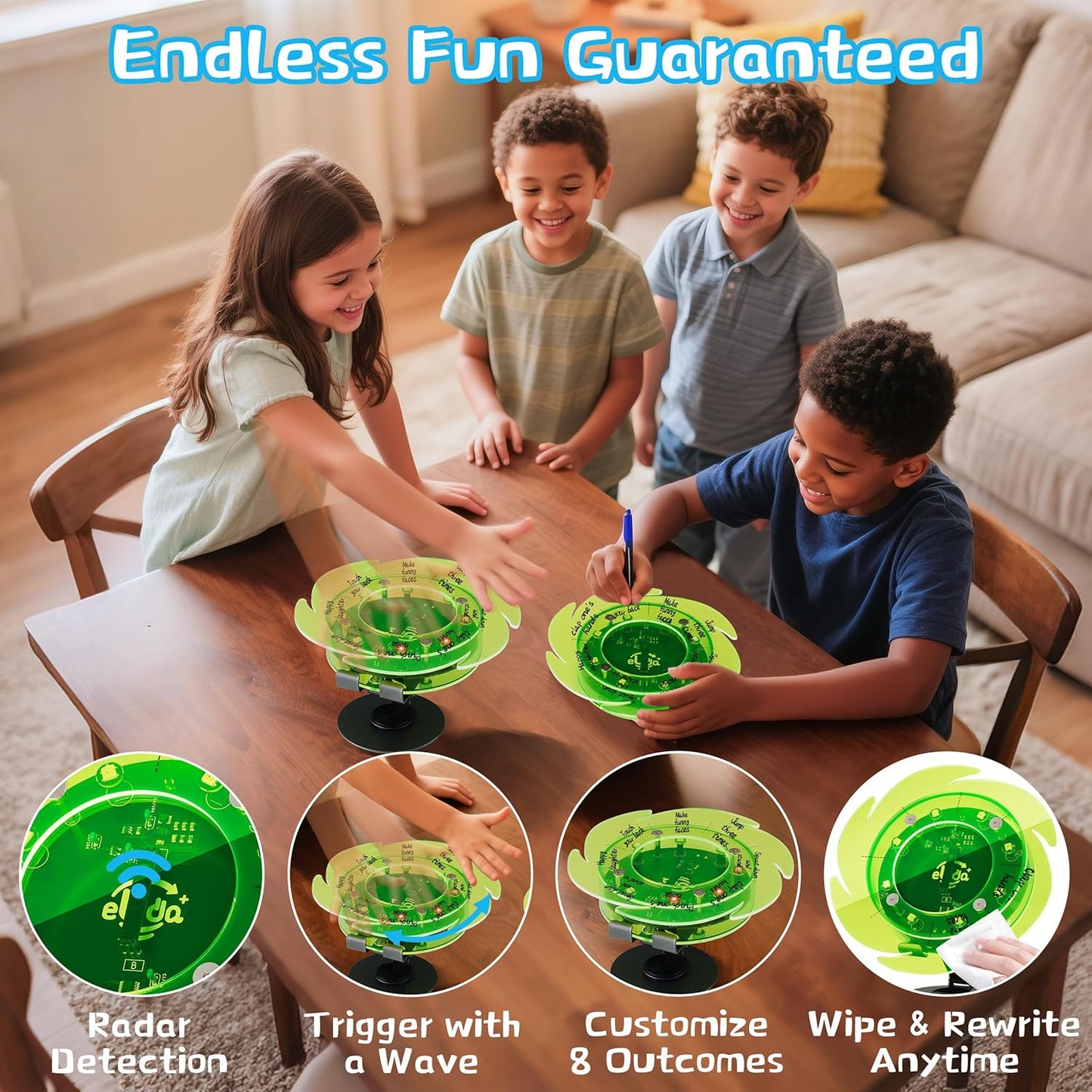 STEM DIY Toys Hand Assembly Electronic Spin The Wheel | Science Craft Kit for Kids Ages 8-9-10-11-12-13-14-15+ Years Old | Educational Gifts for Boys&Girls | Video Guide (Round-Transparent Clear)