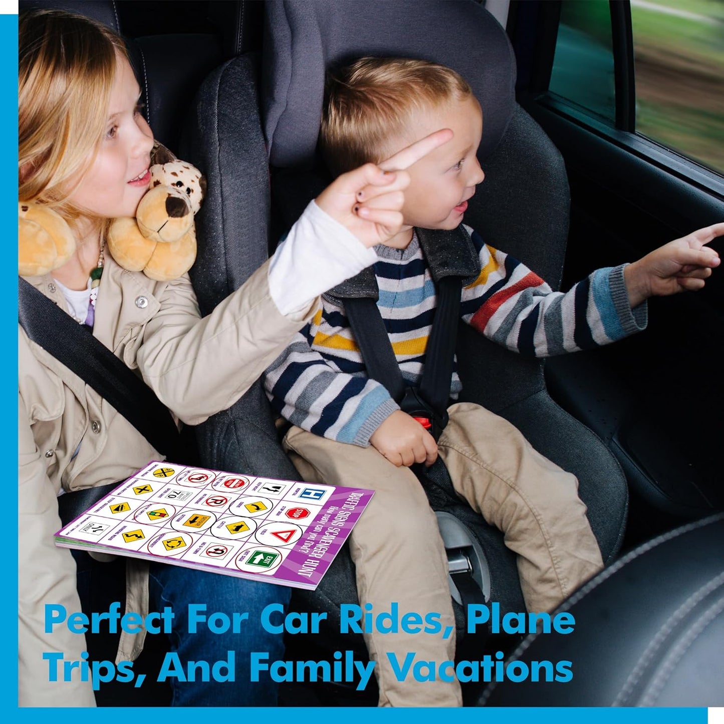 2 Pack Road Trip Game Pads, 10 Games (Categories, Dot & Boxes, Tic-tac-Toe, Scavenger Hunt Bingo), Pen Pencil Paper Game, Plane Trip/Car Travel/Getaway Activity Pad for Kid, Adult