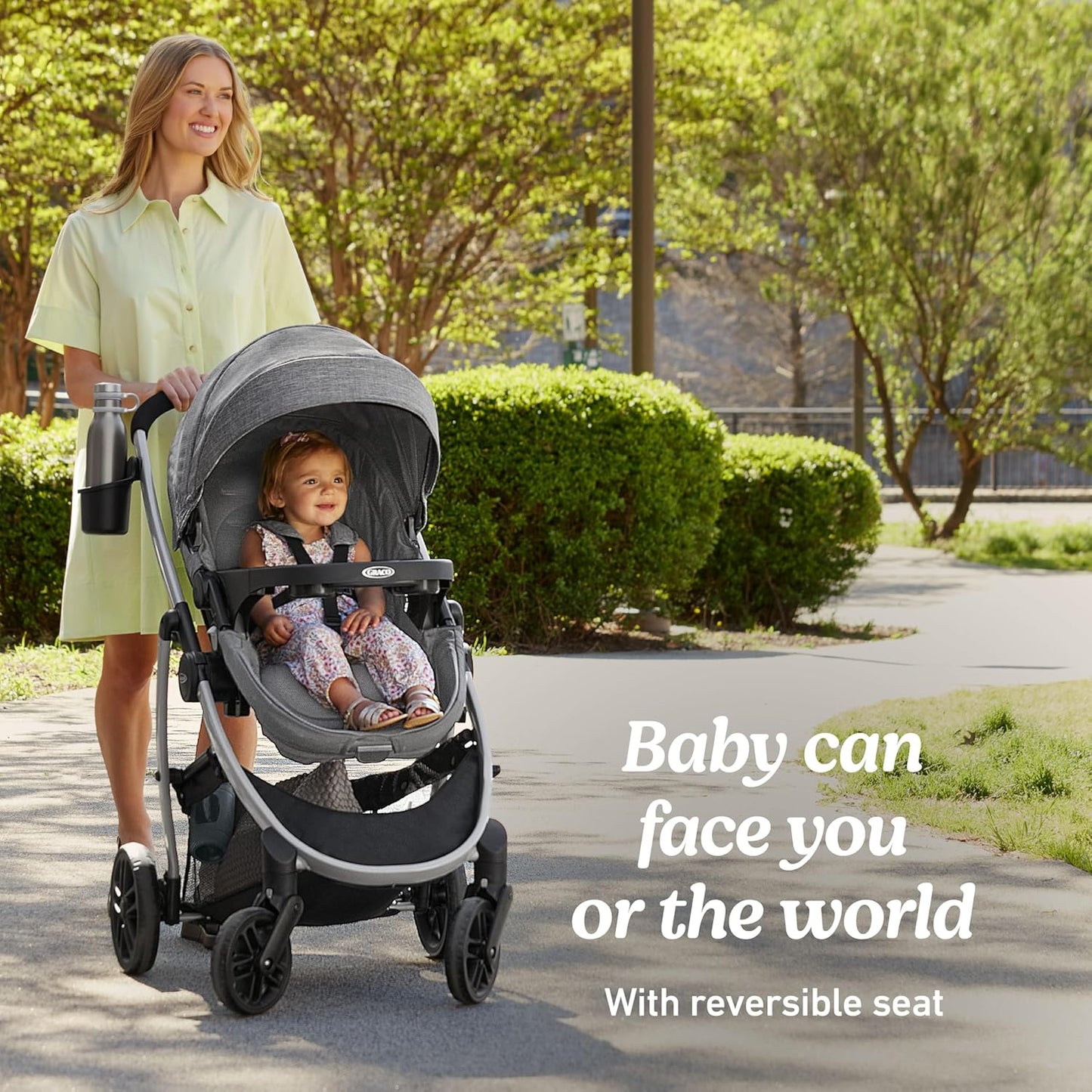 Graco Modes Pramette Stroller, Baby Stroller with True Pram Mode, Reversible Seat, One Hand Fold, Extra Storage, Child Tray, Pierce